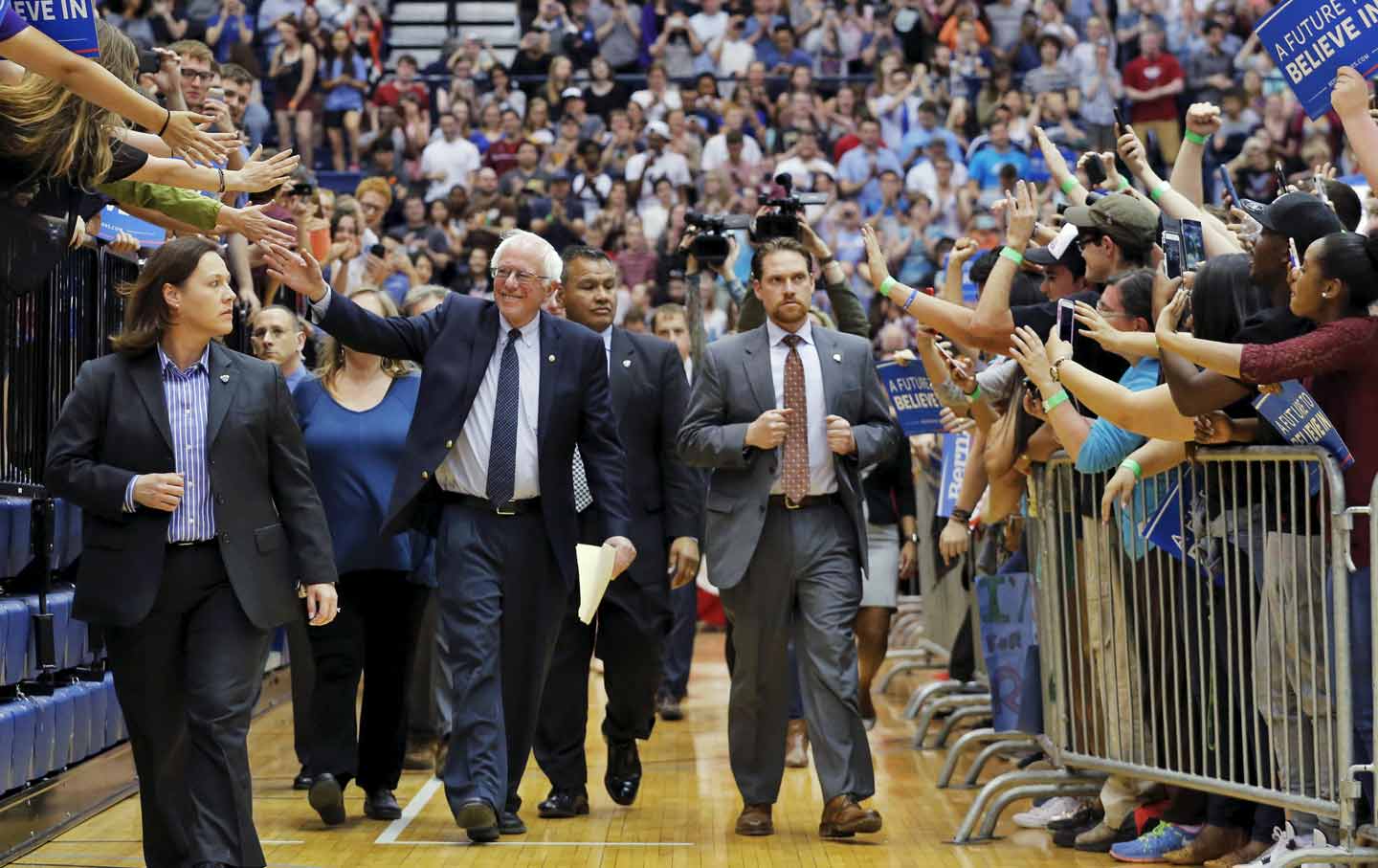 Sanders campaigning at Penn State