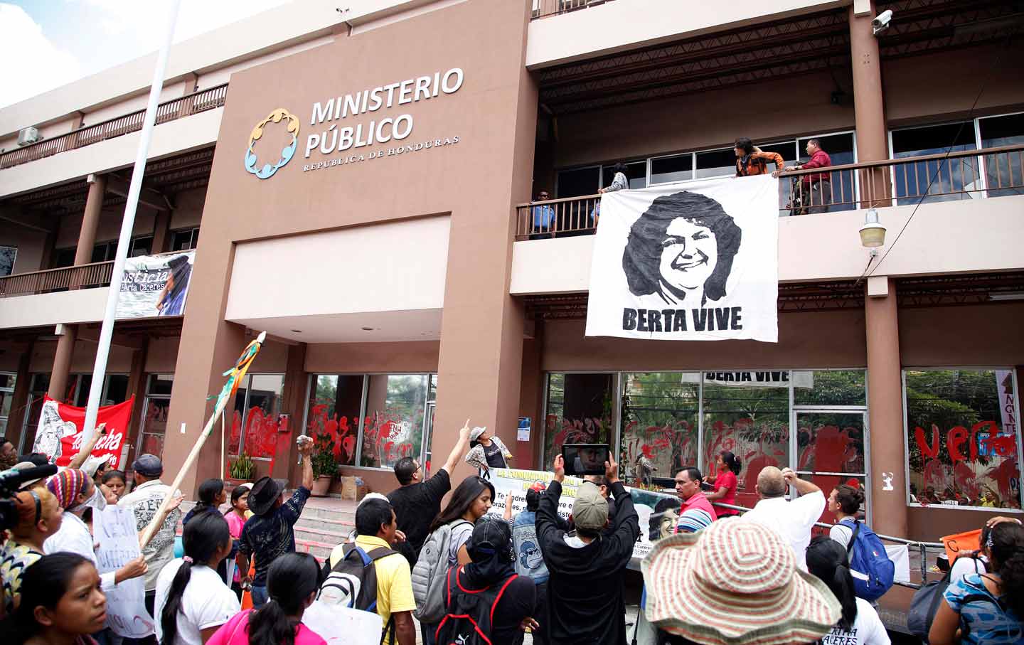 Protesters for Berta Caceres