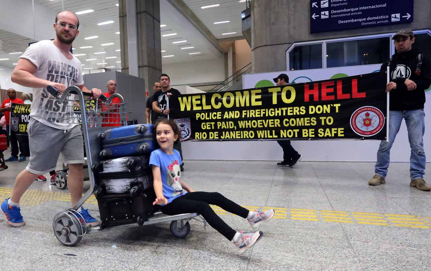 Brazil Police Protest in Rio Airport