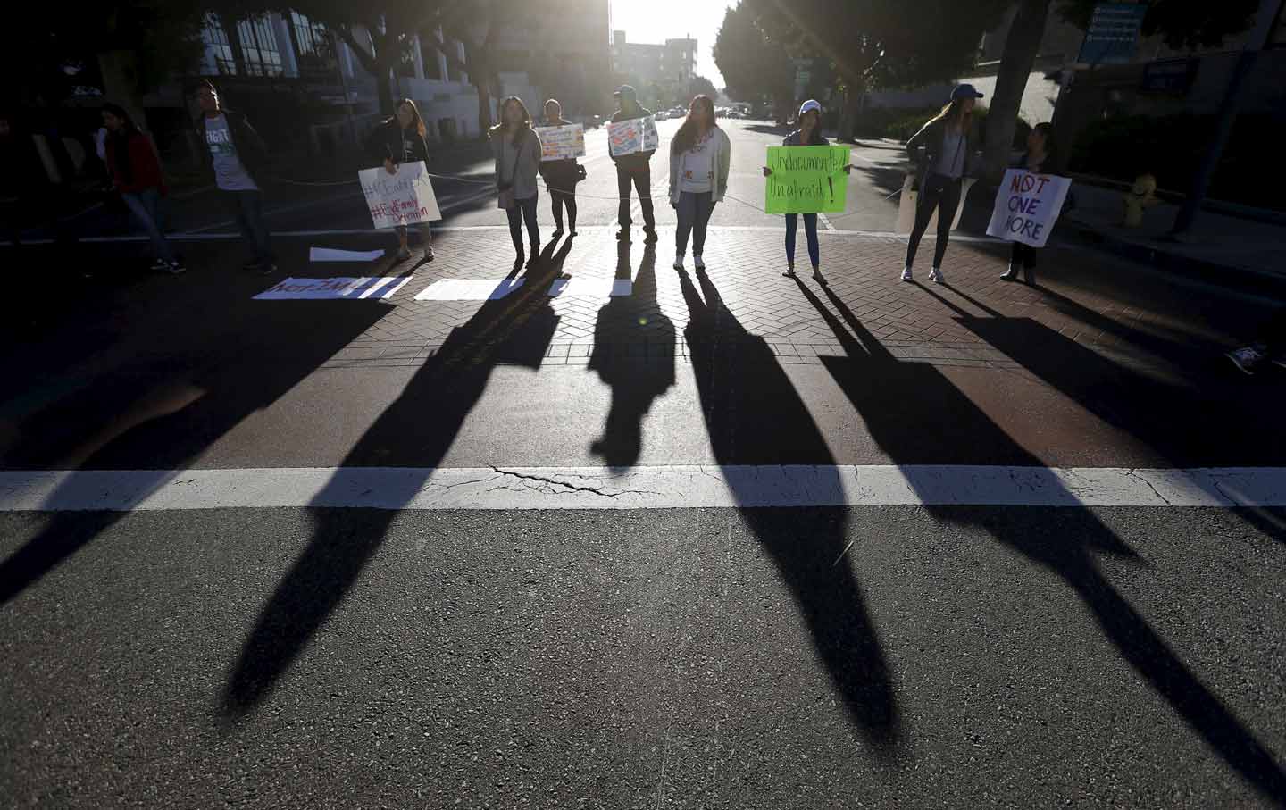 Demonstrators against ICE