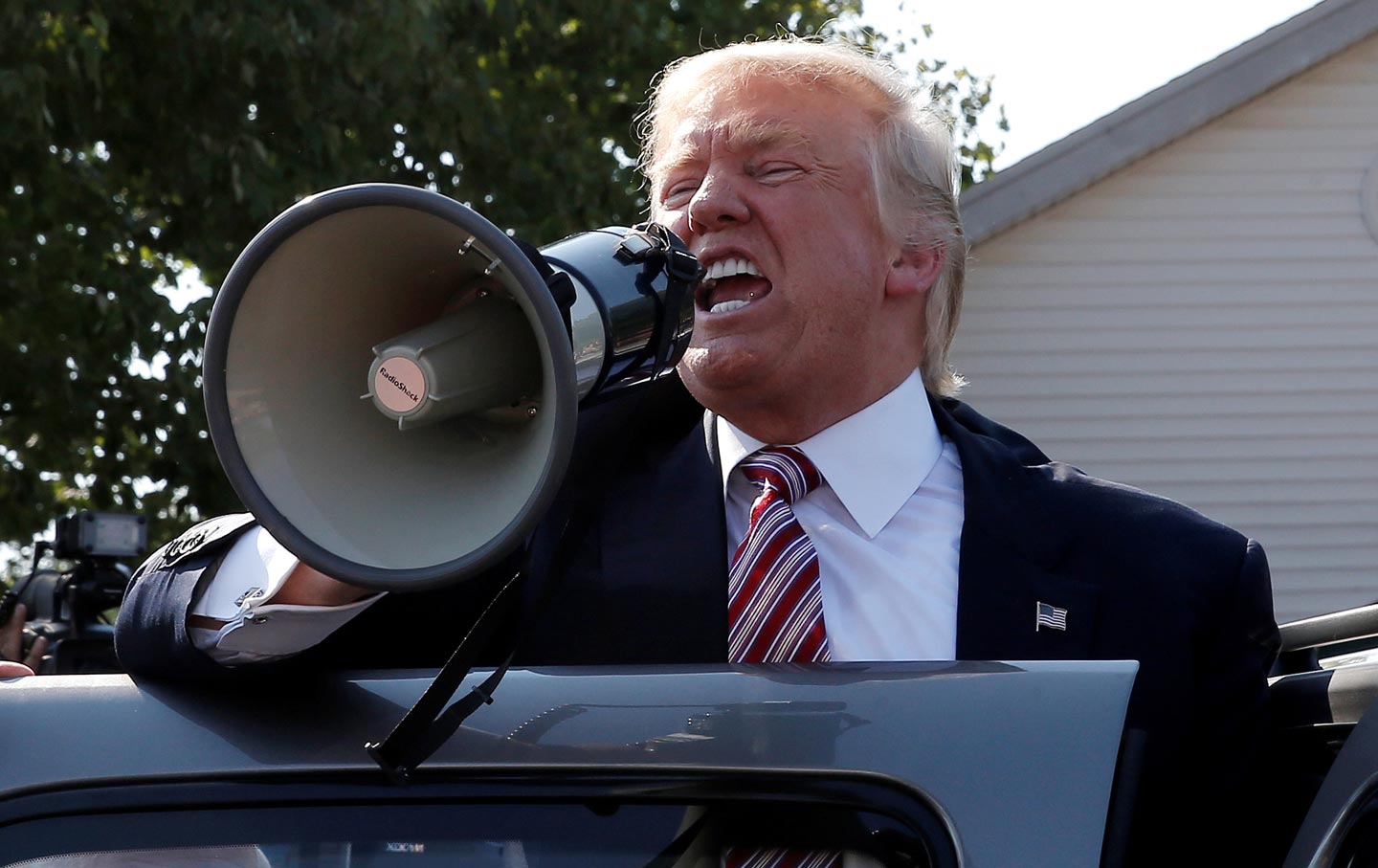 Trump with a bullhorn