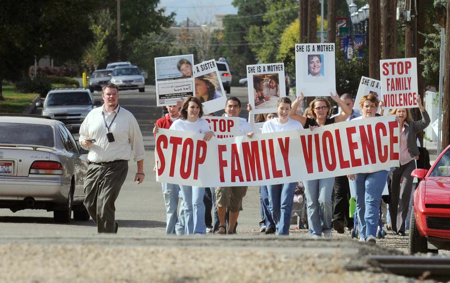 Domestic violence protest