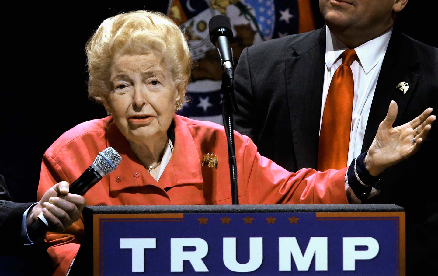Phyllis Schlafly speaks at Trump rally
