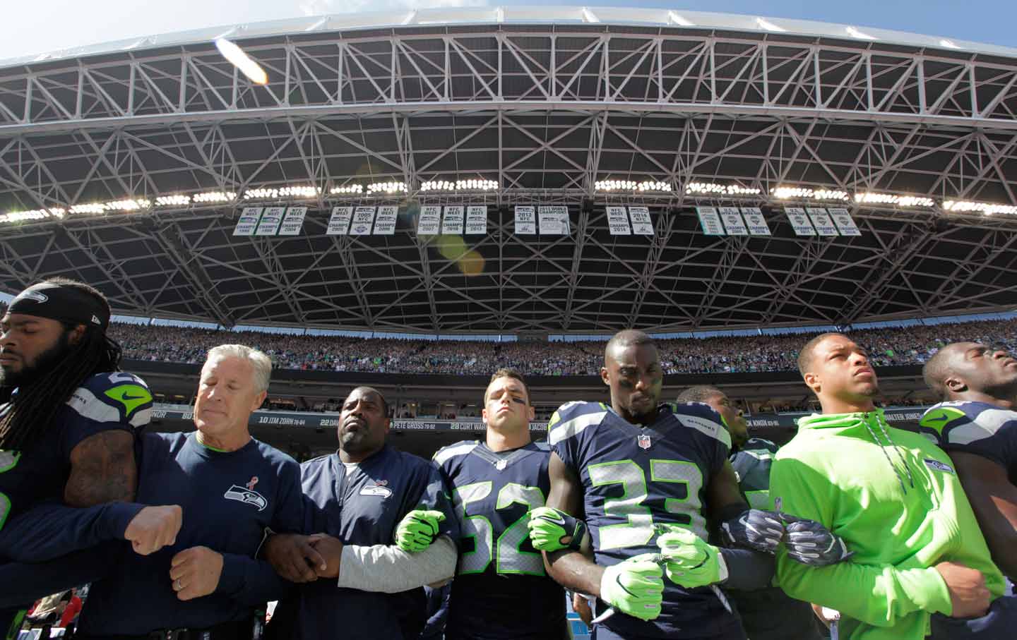 Seattle Seahawks Linking Arms
