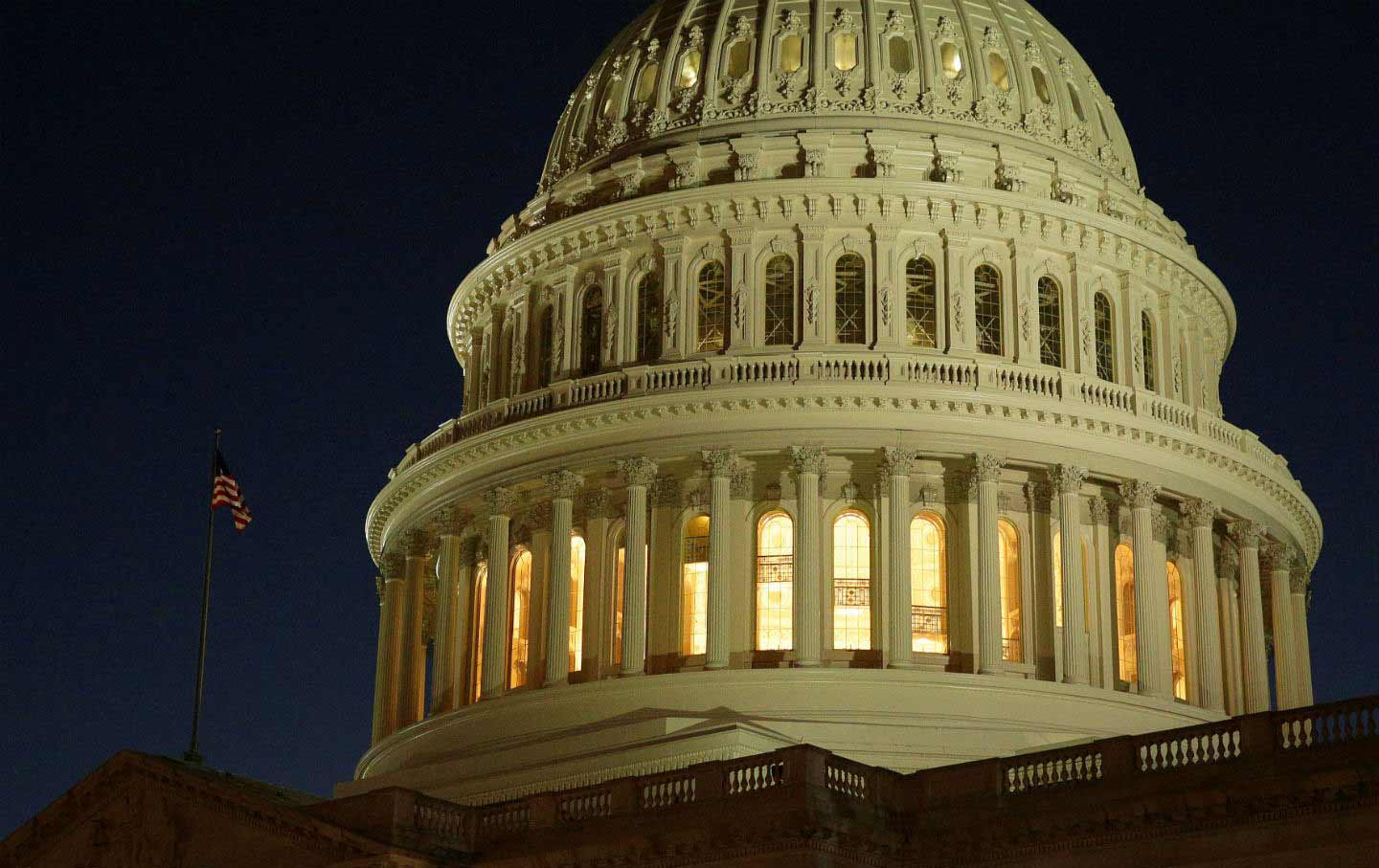 The US Capitol Building at sunset