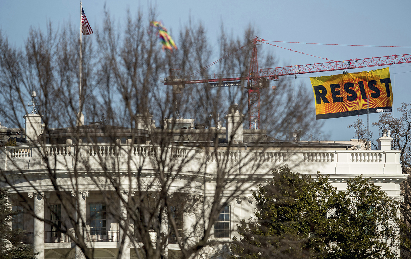 Protest Crane at the White House