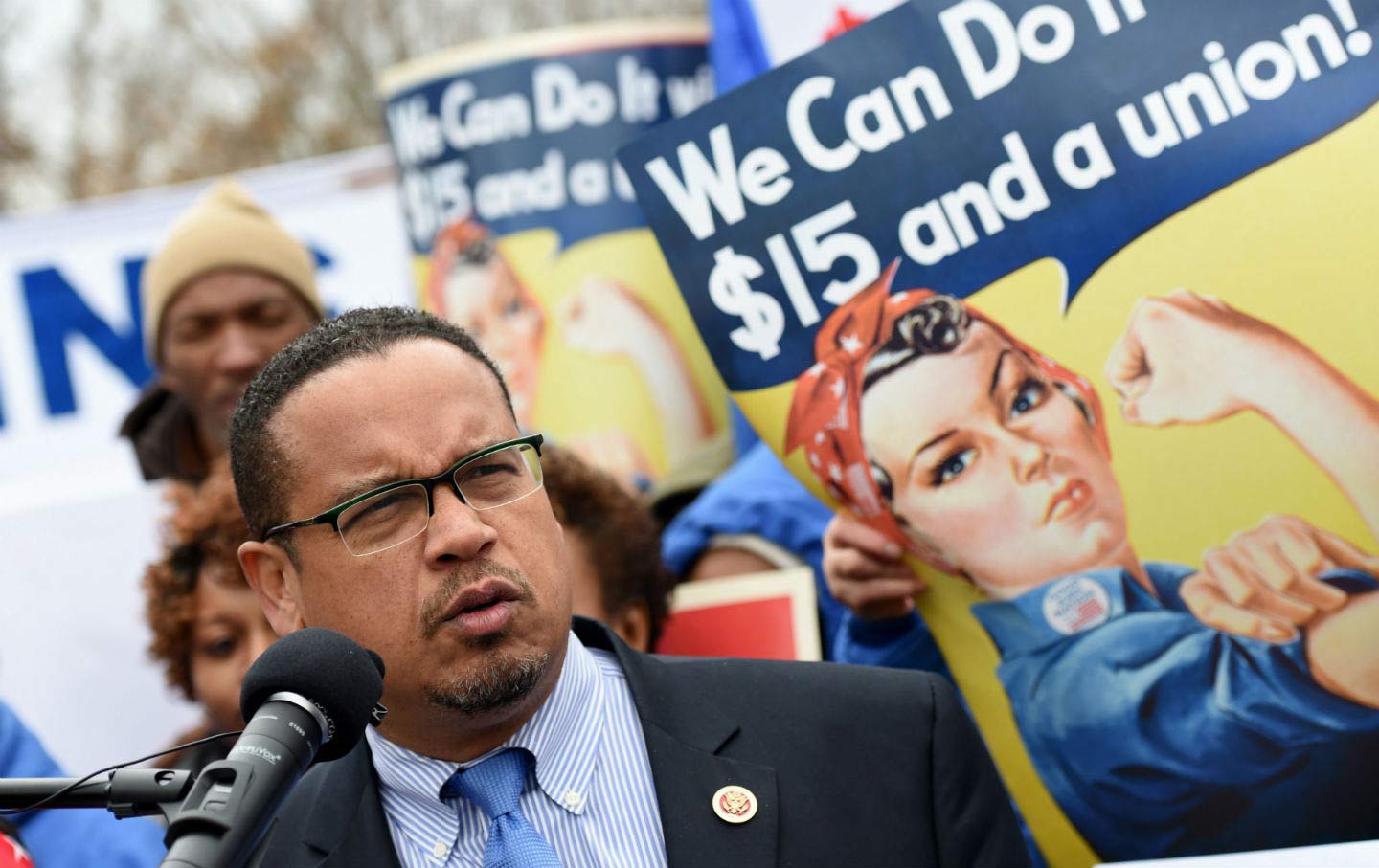 US Senator Keith Ellison at Labor Rally