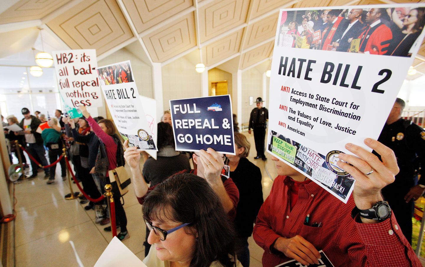 Opponents of North Carolina's HB2 law protest