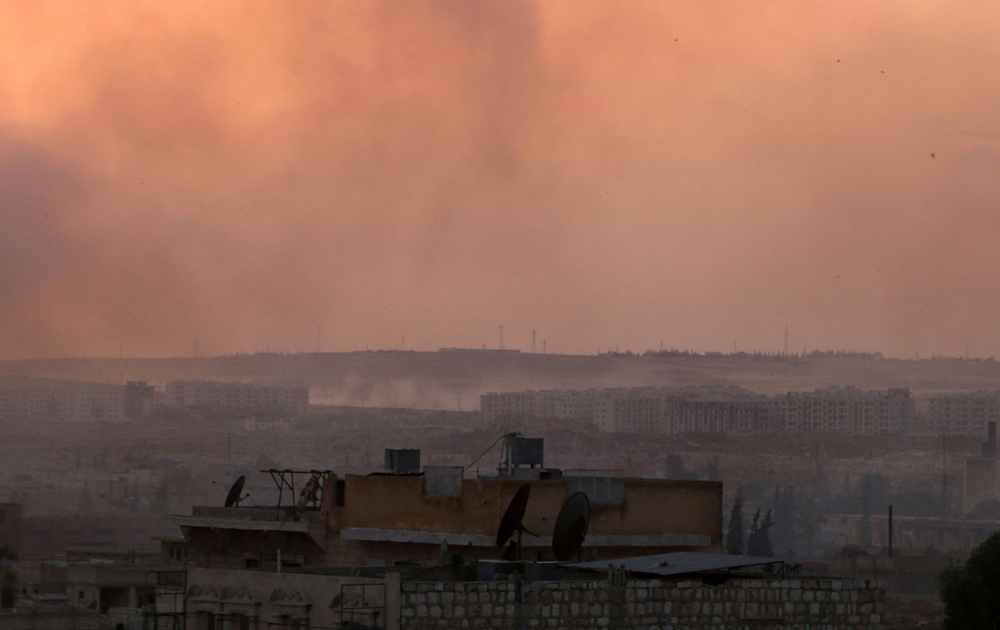 Smoke rises after airstrikes on Aleppo's Castello road, Syria June 2, 2016.