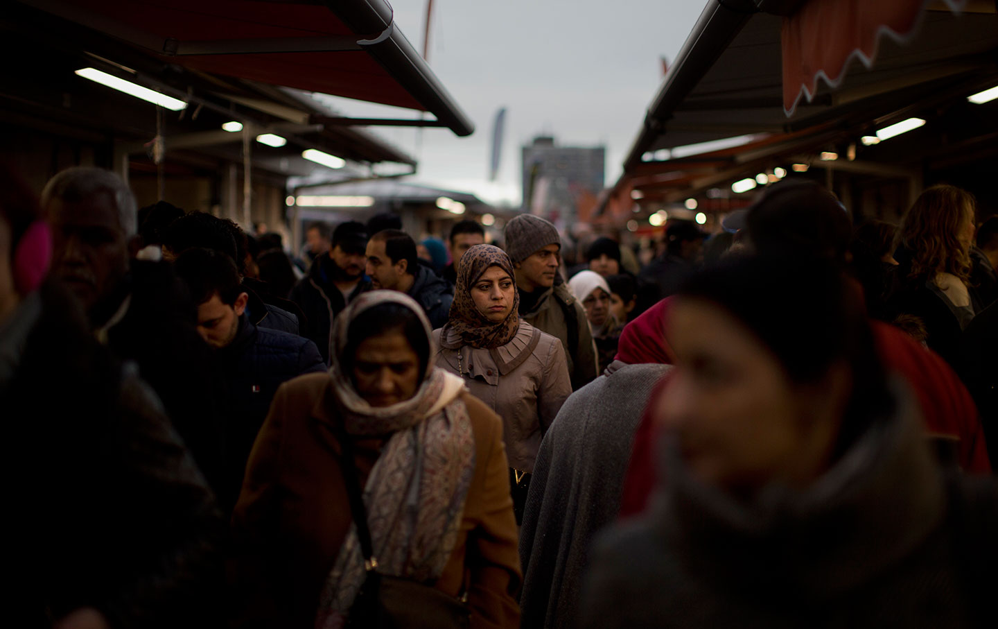 Crowded market at The Hague