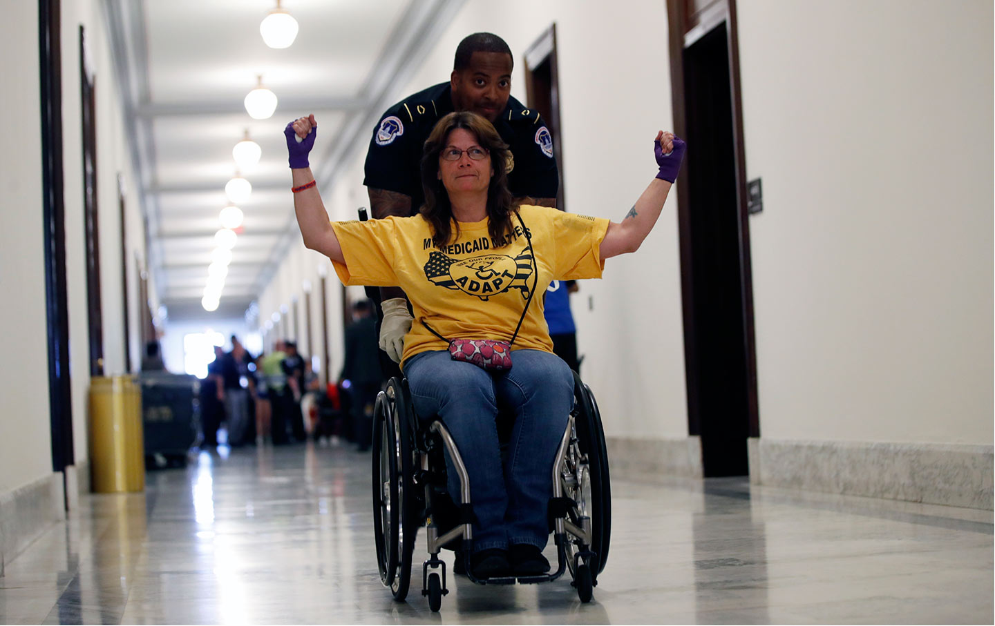 A protestor on Capitol Hill