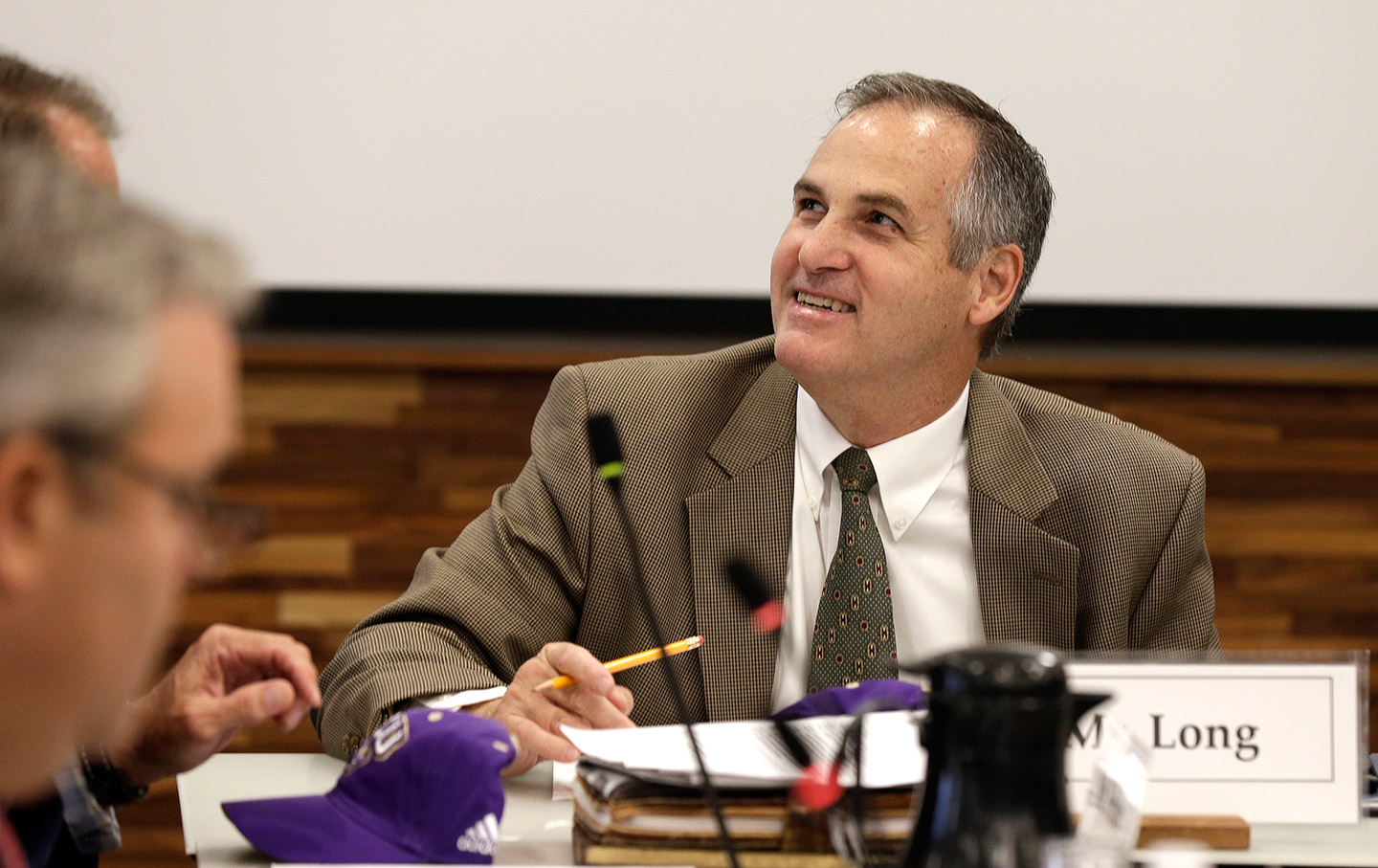 Steve Long speaks during a UNC Board of Governors meeting.