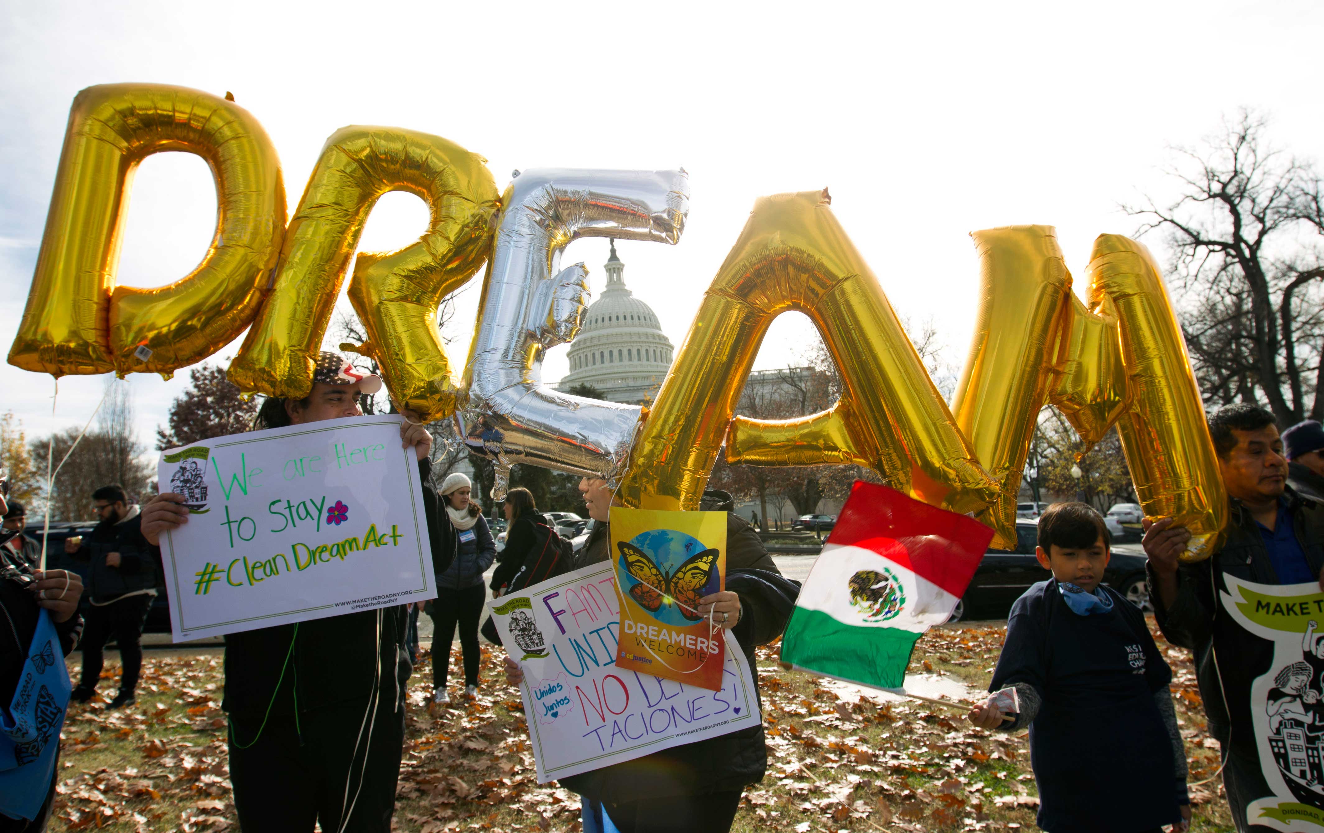 Supporters of the Dream Act protest in Washington, DC.