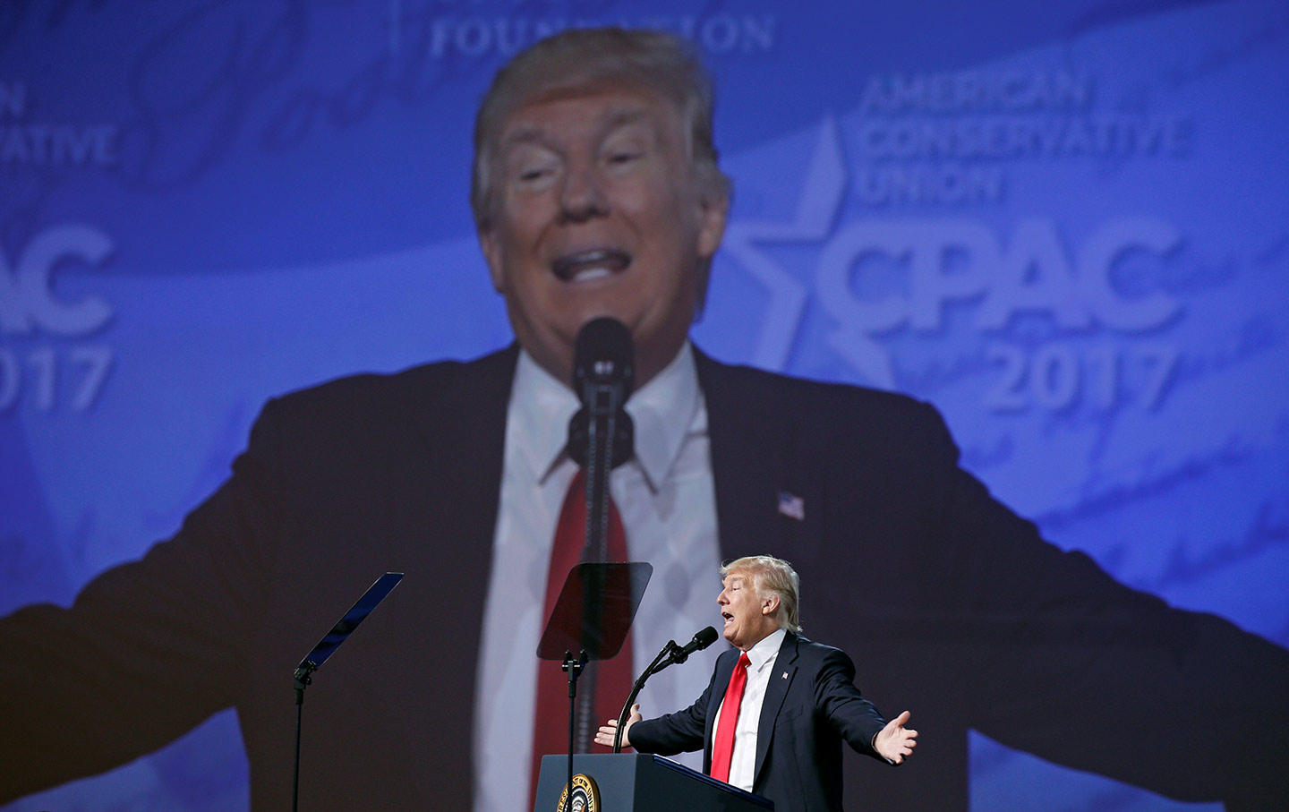 Trump on the Big Screen at CPAC