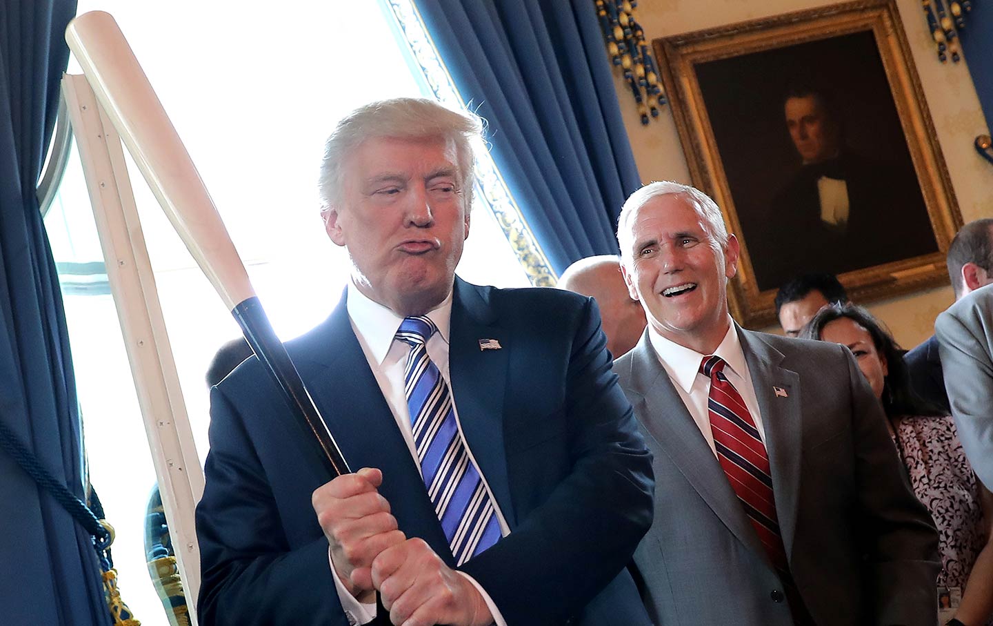 Donald Trump Holding a Baseball Bat