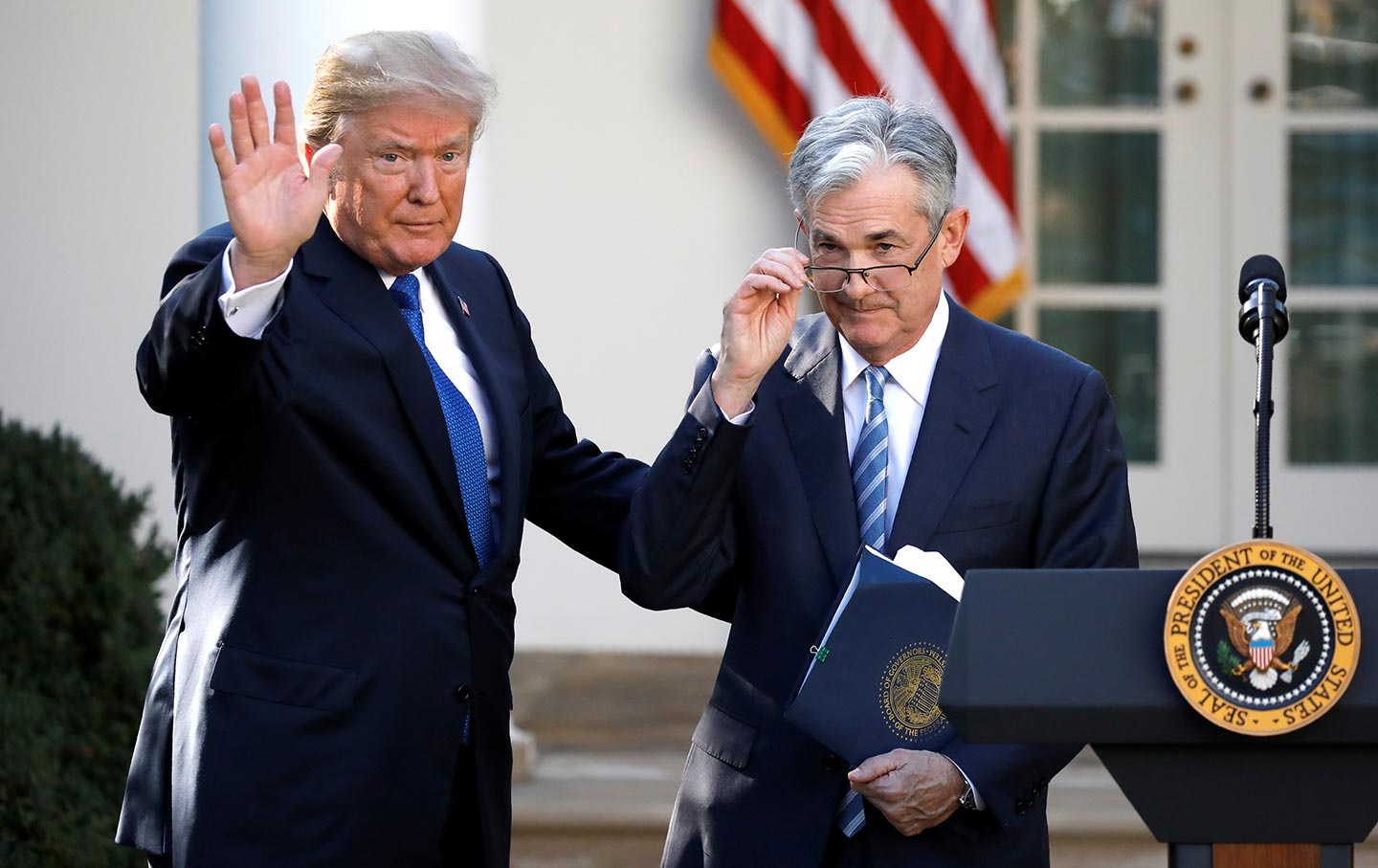 Donald Trump and Jerome Powell