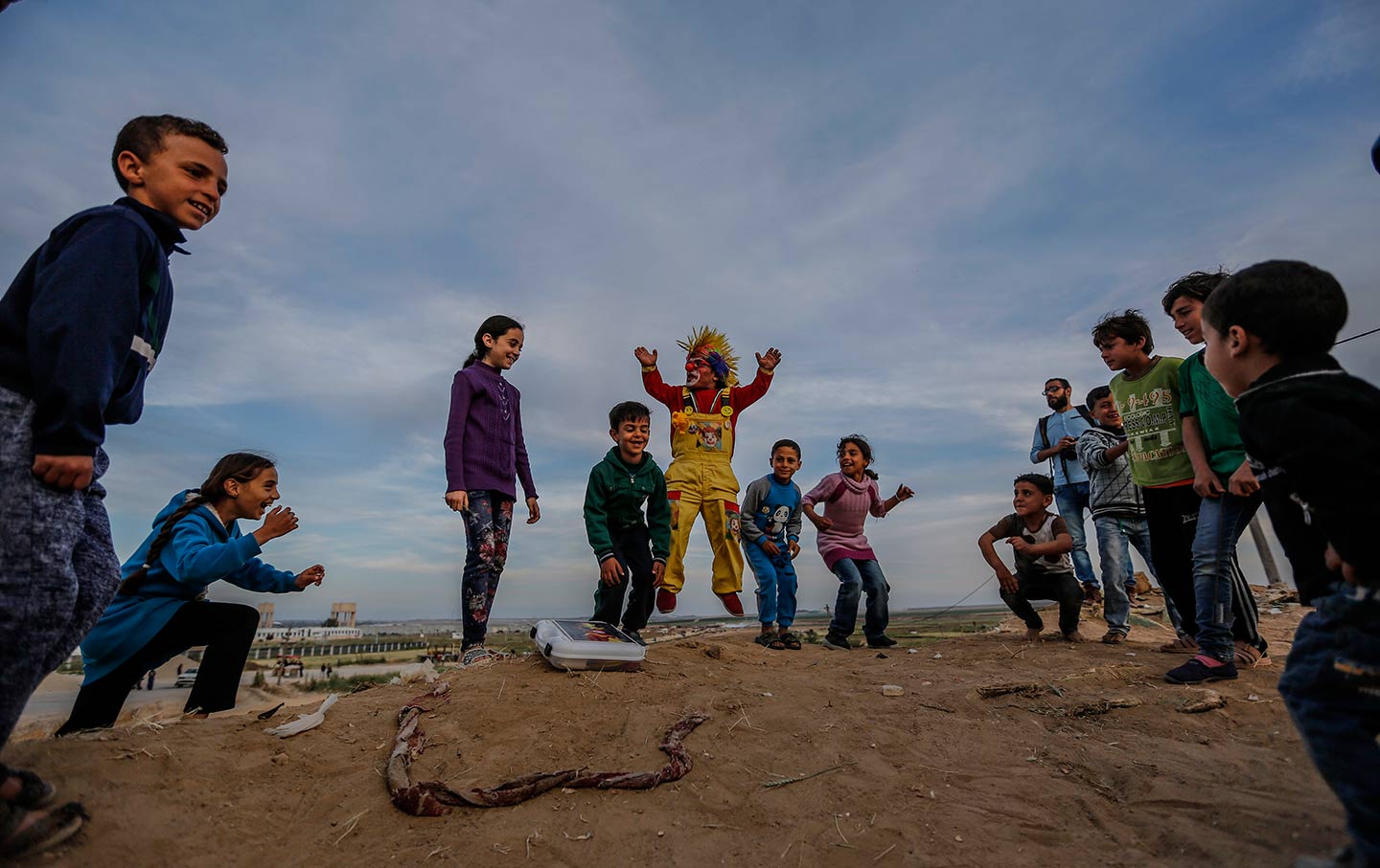 Gaza protest clown