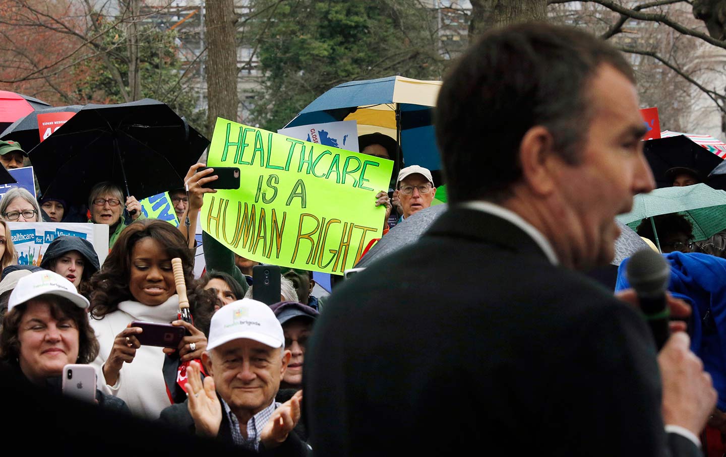 Ralph Northam addresses pro-Medicaid rally