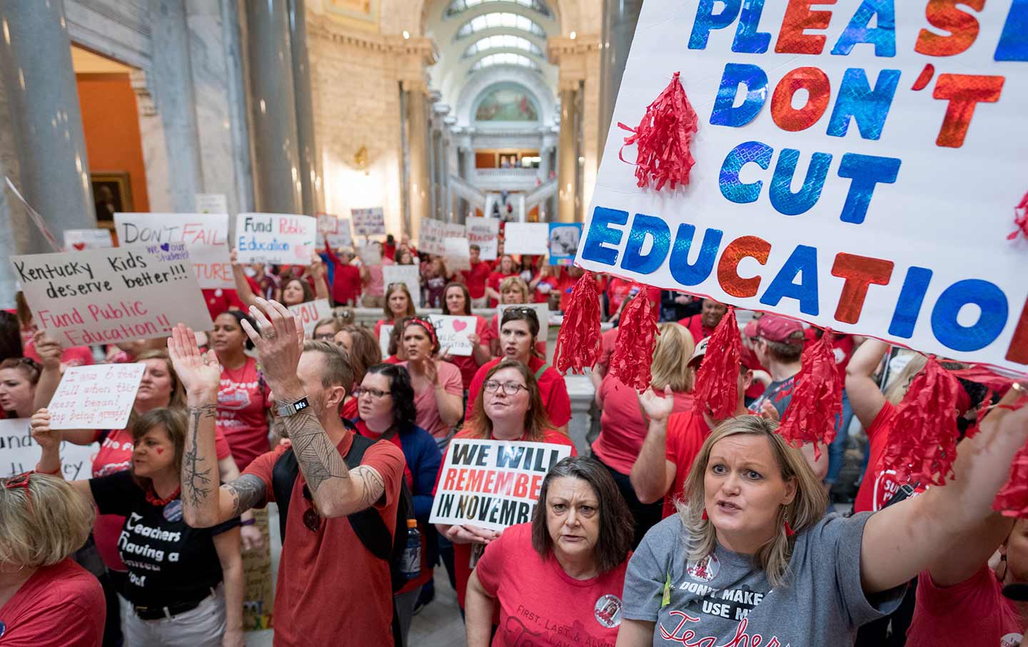 Kentucky teachers protest inside Capitol builing