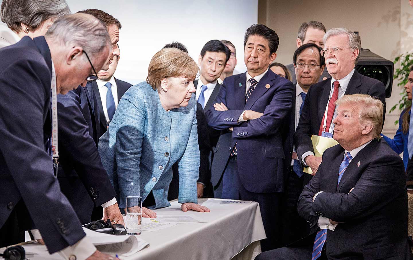 Angela Merkel stares down Trump G-7