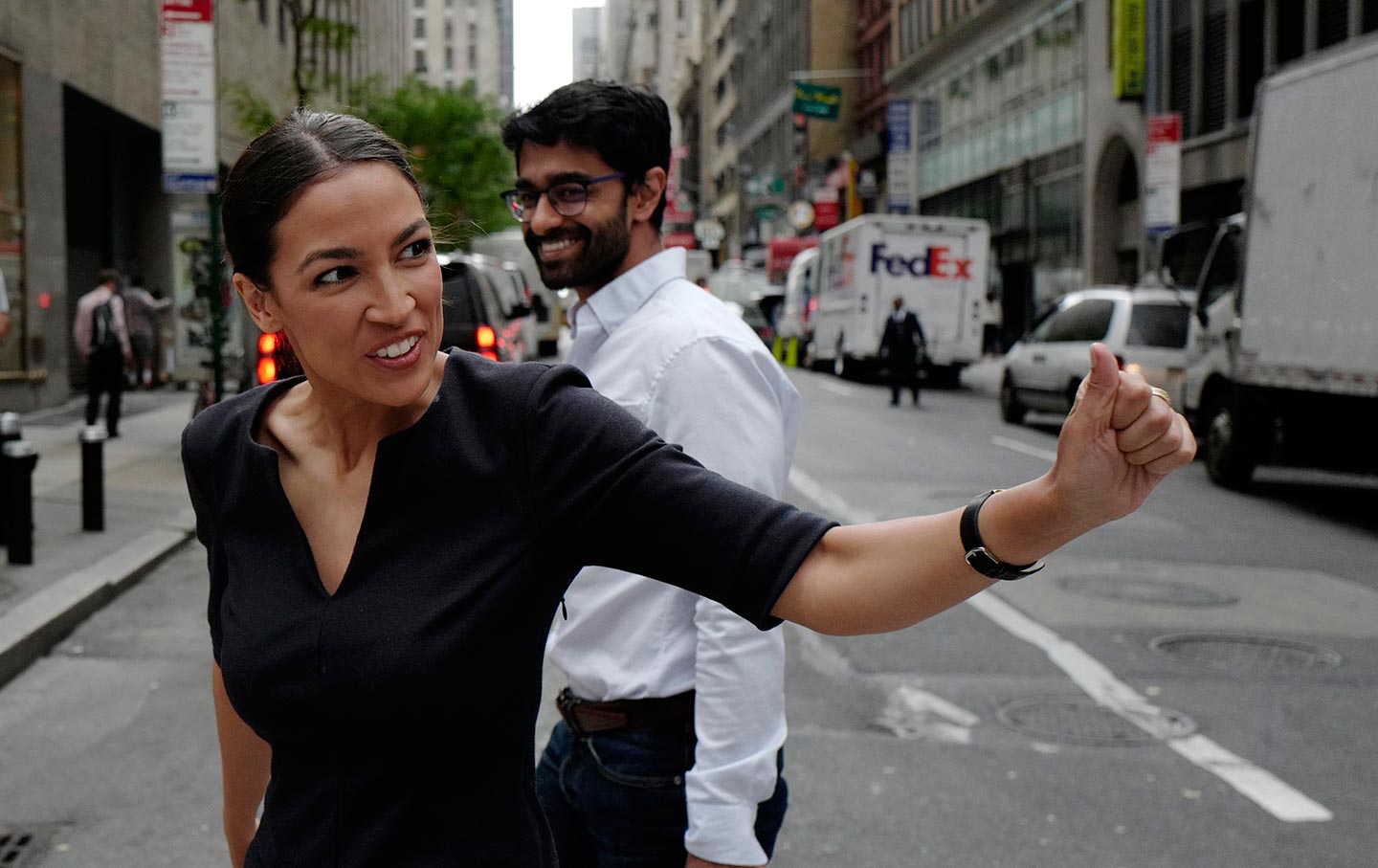 Alexandria Ocasio-Cortez Thumbs Up