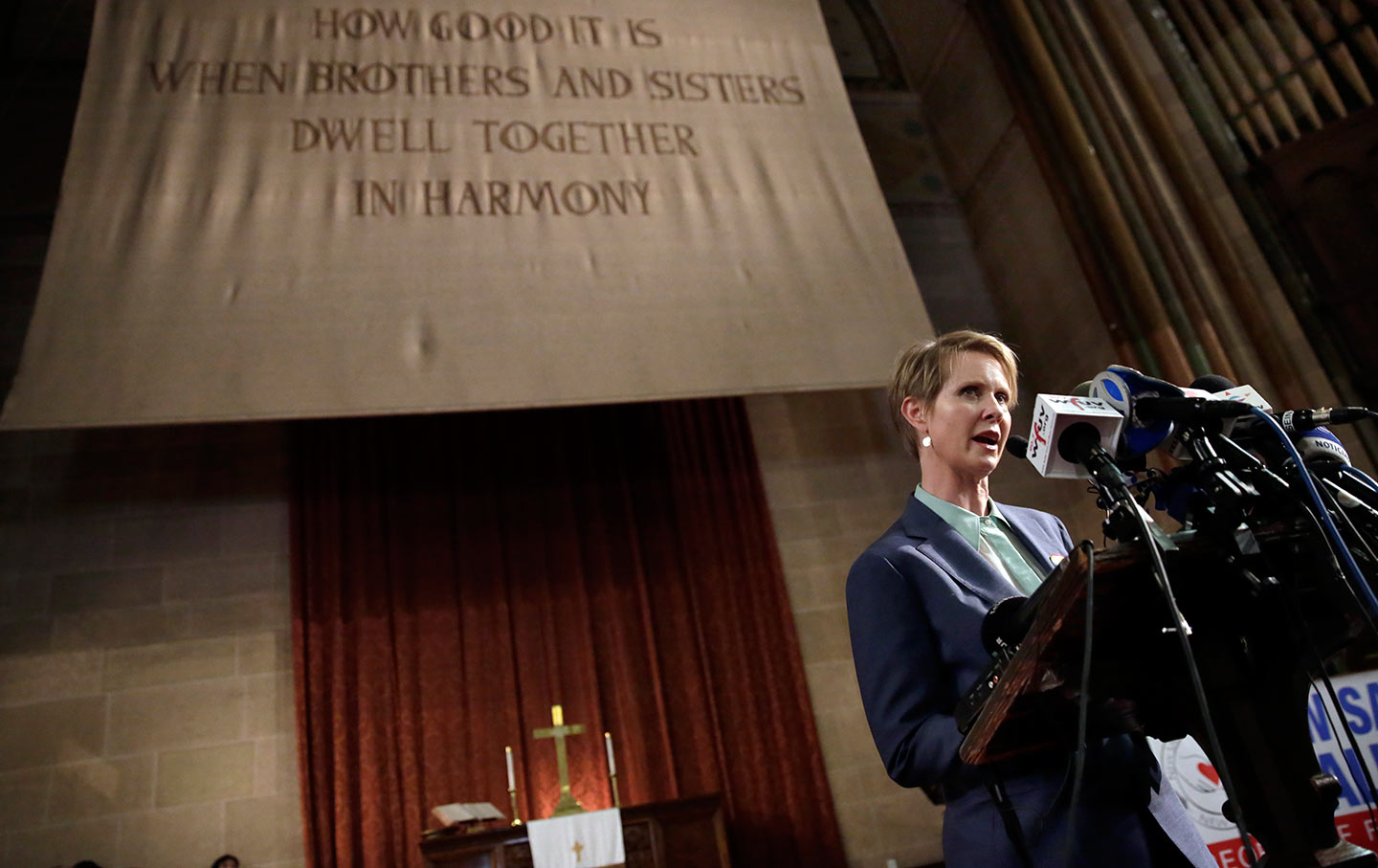 Cynthia Nixon at St. Paul & St. Andrew Methodist Church