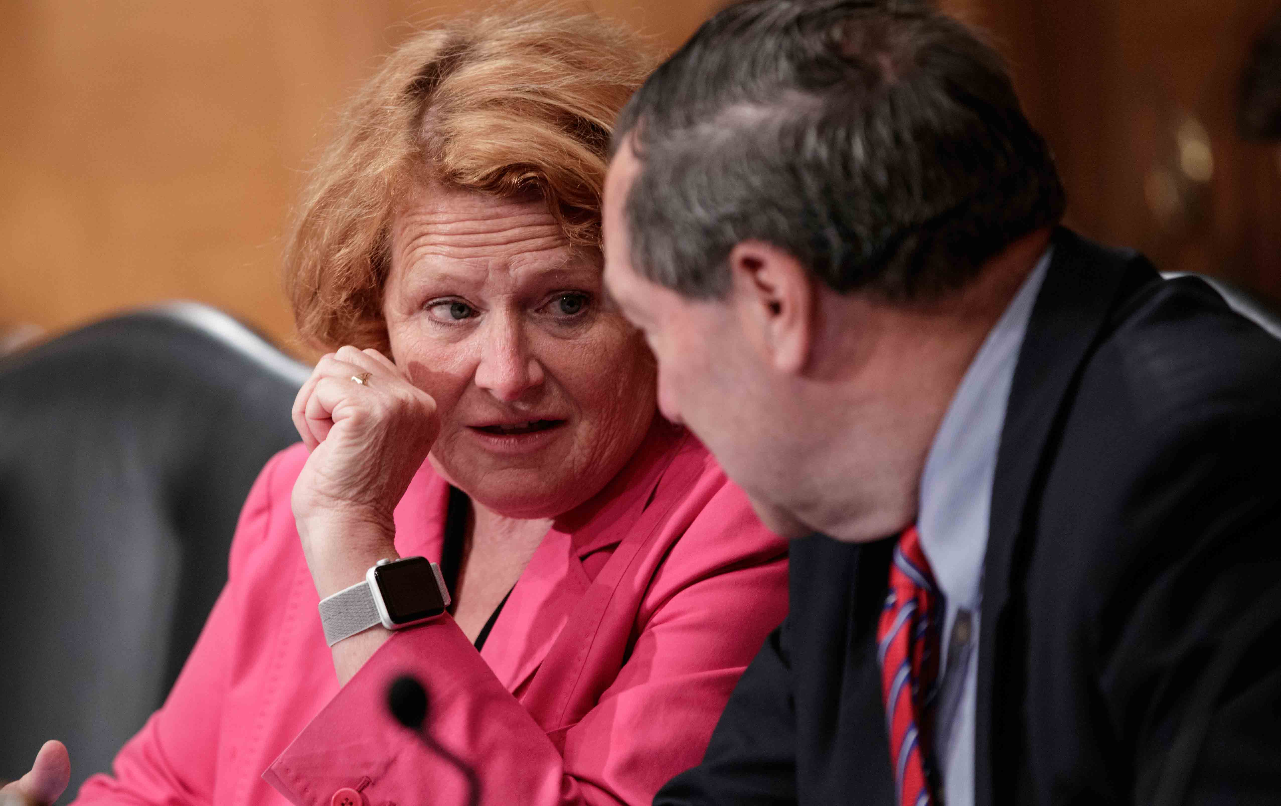 Heitkamp and Donnelly talking