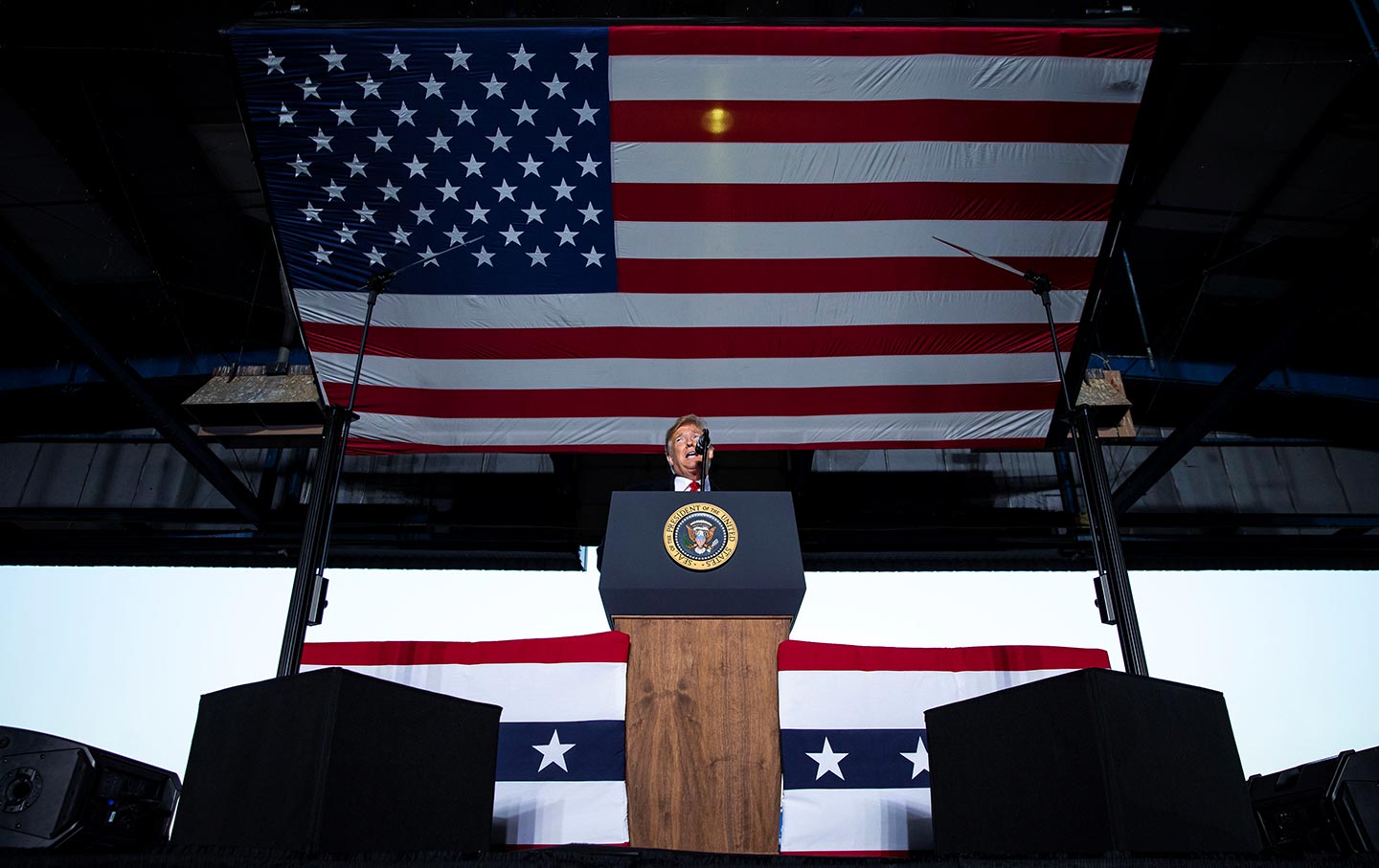 Donald Trump with flag