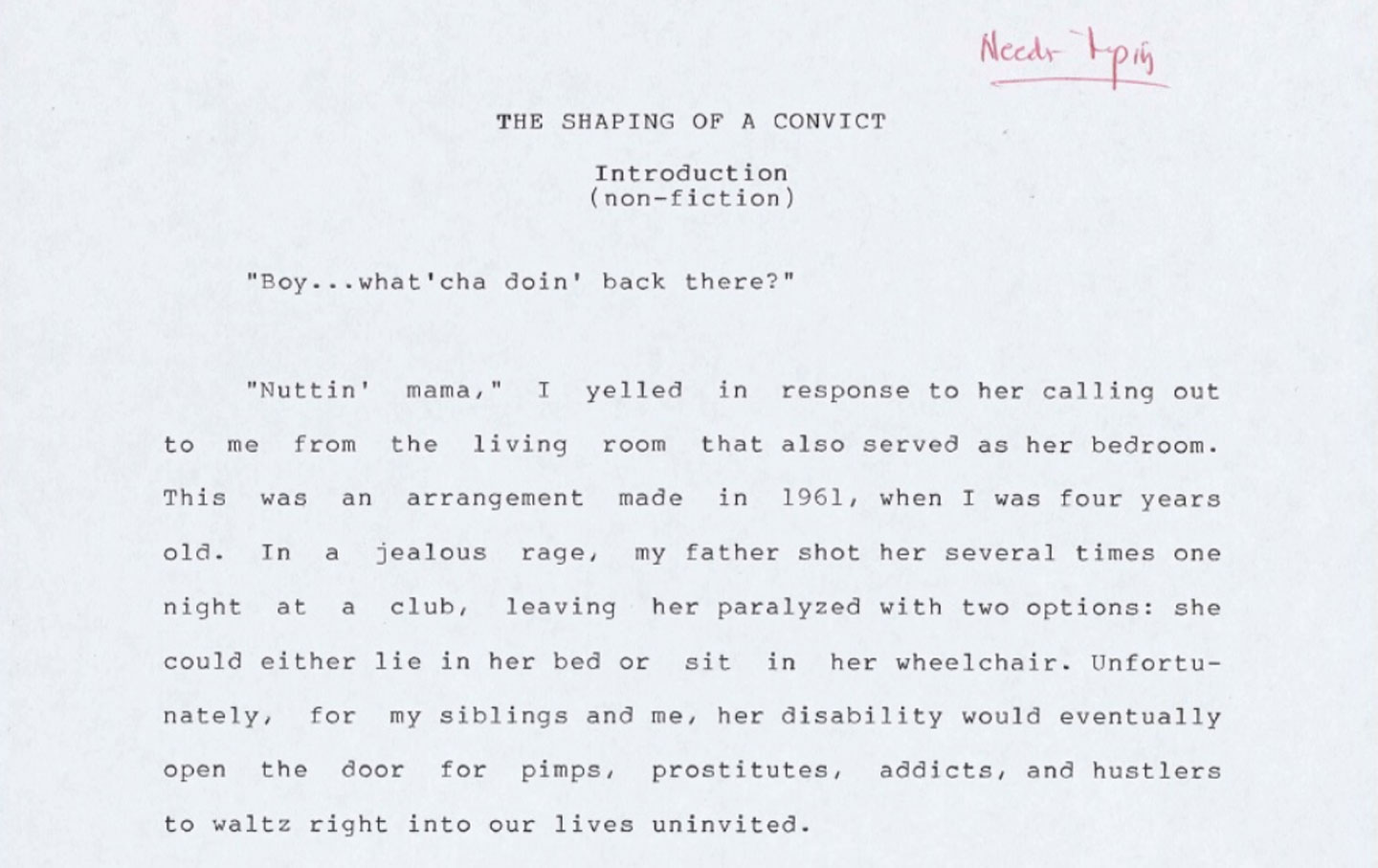 The Shaping of a Convict