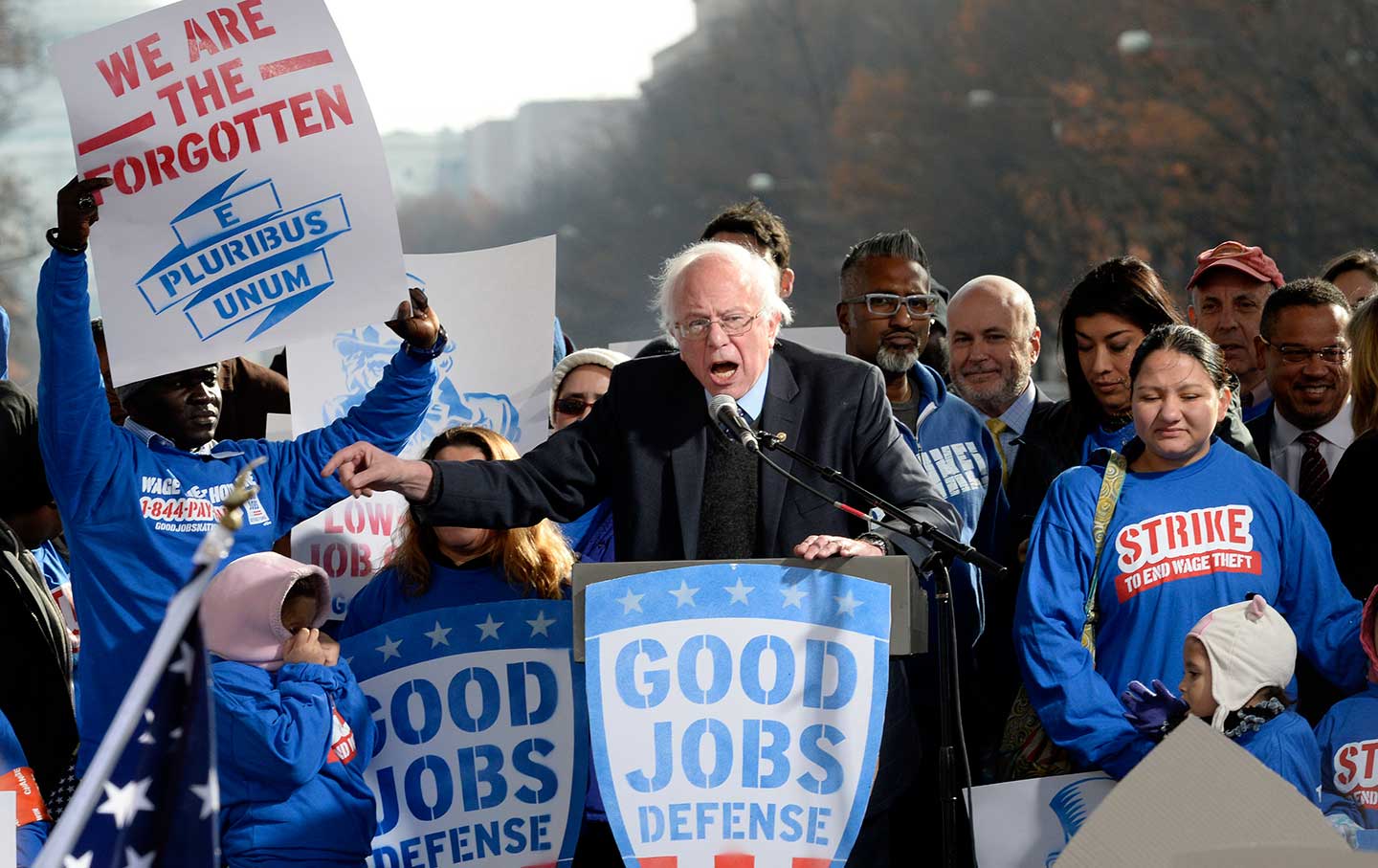 Bernie Sanders at a rally