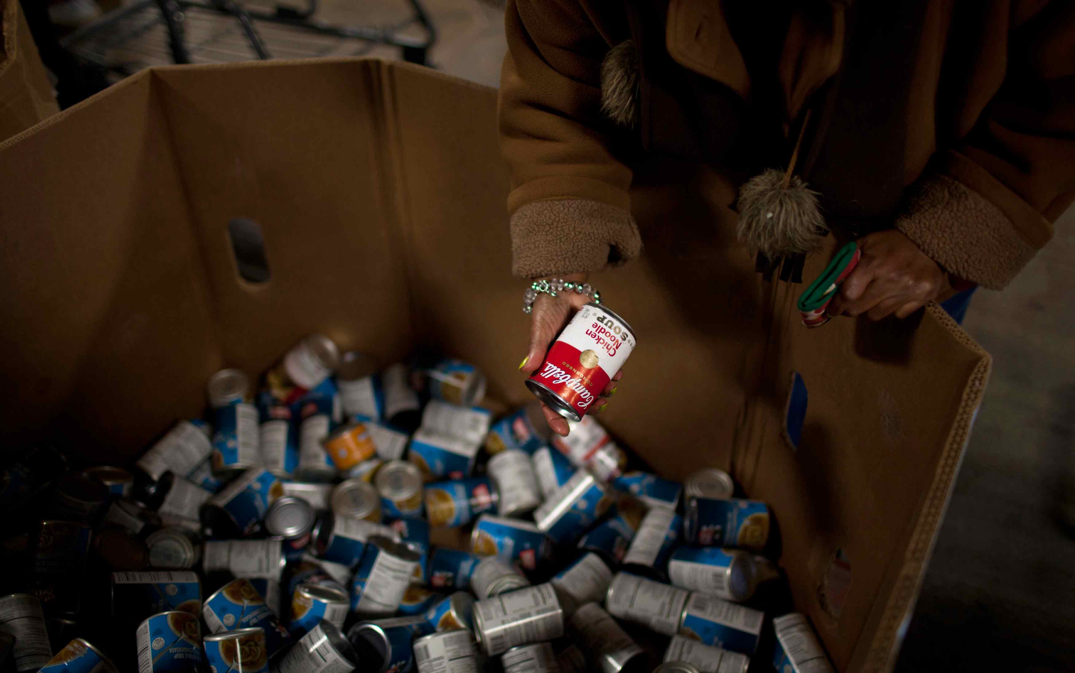 Shopping at a food pantry in Indiana