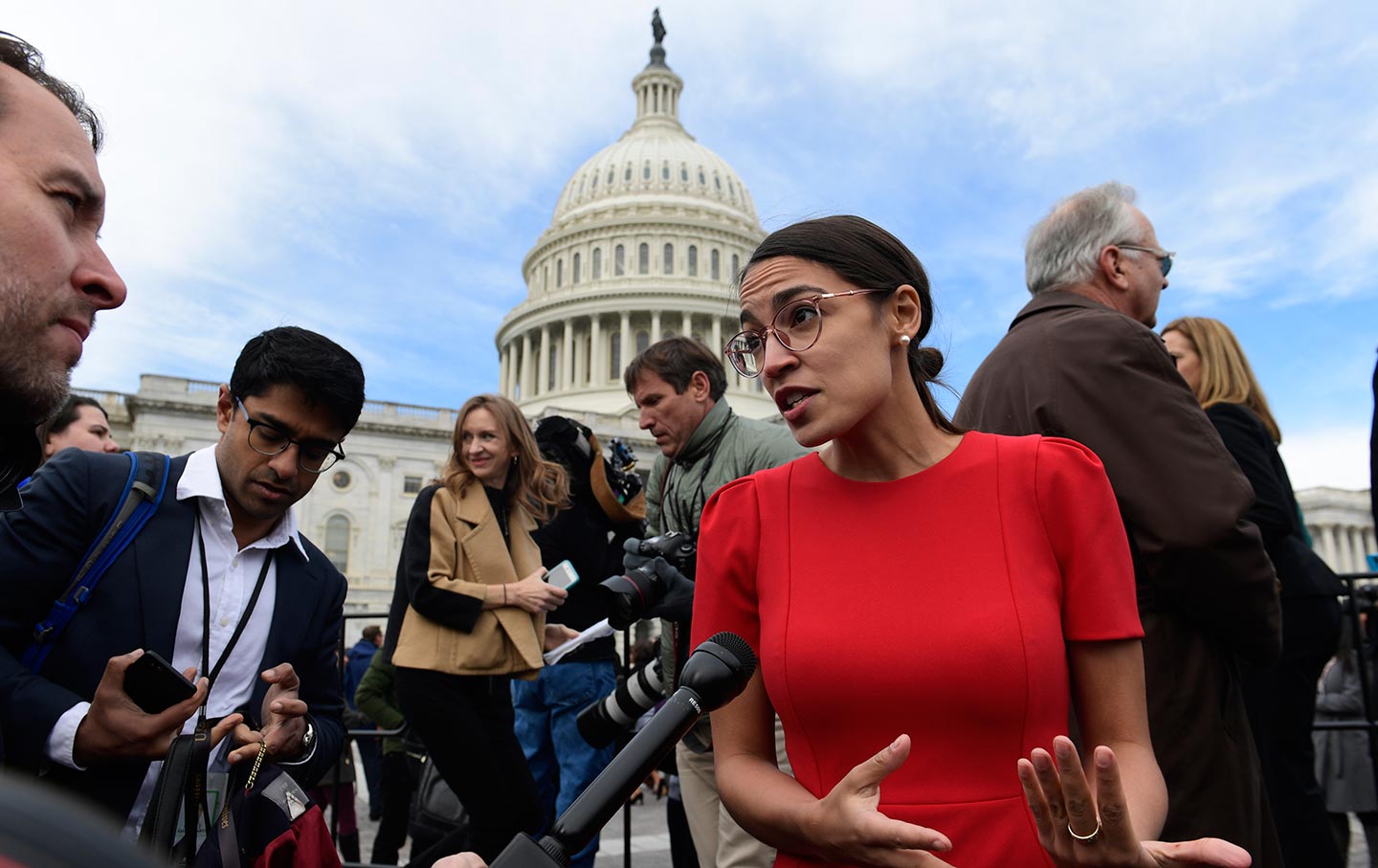 Alexandria Ocasio-Cortez outside the Capitol Building.