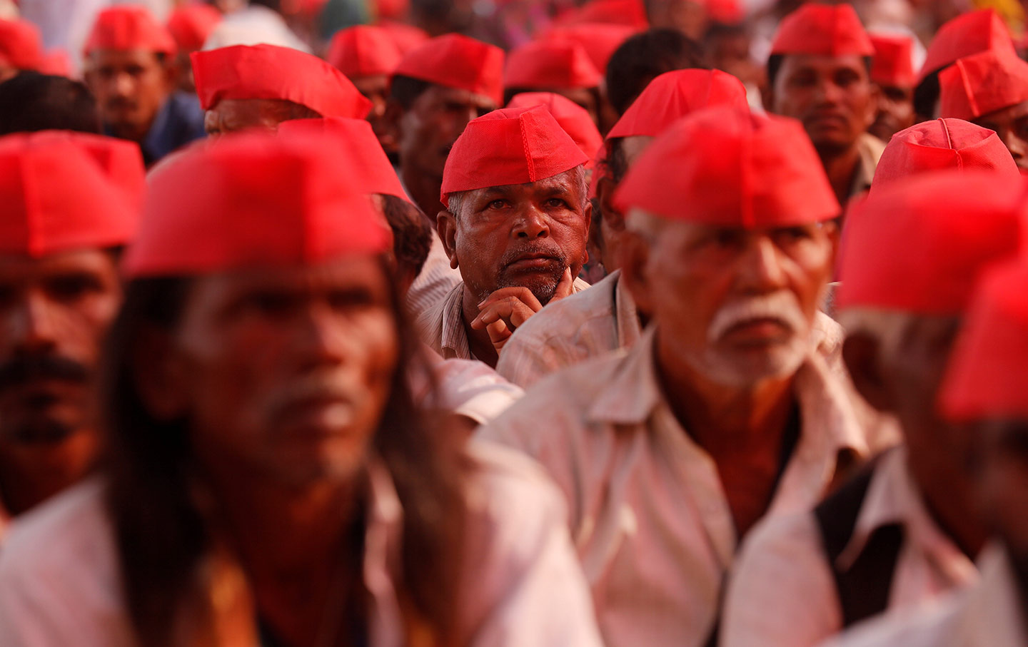 Members of the All India Kisan Sabha at a rally.