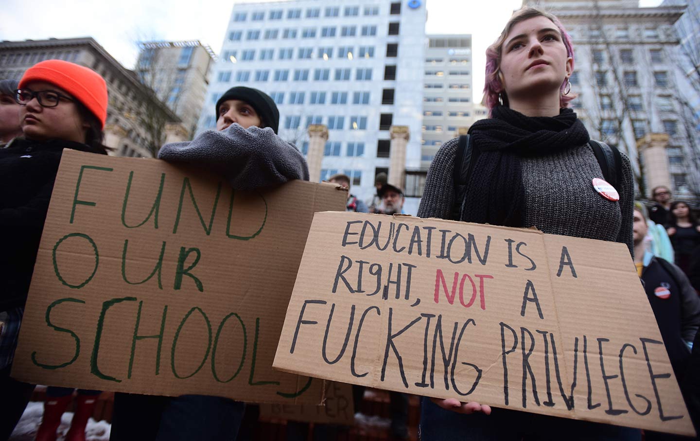 Students protest DeVos