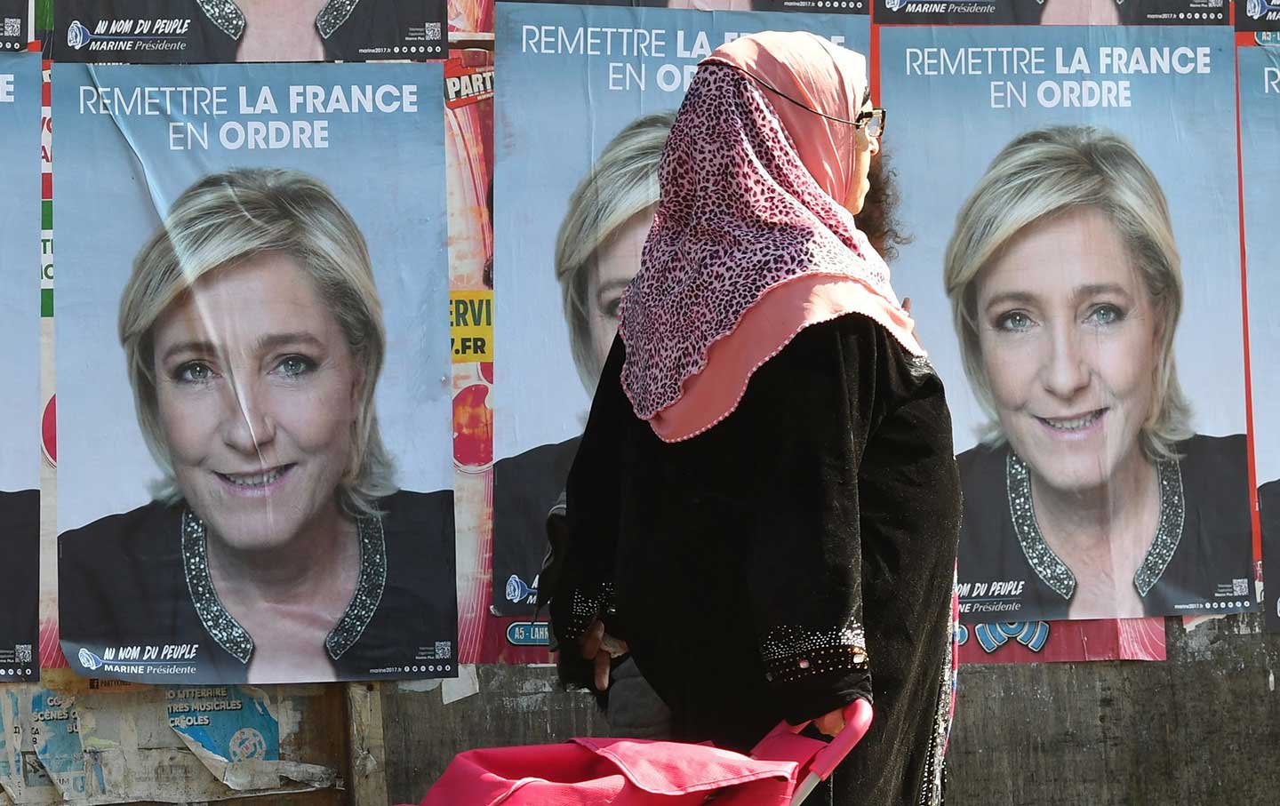 Marine Le Pen election posters.
