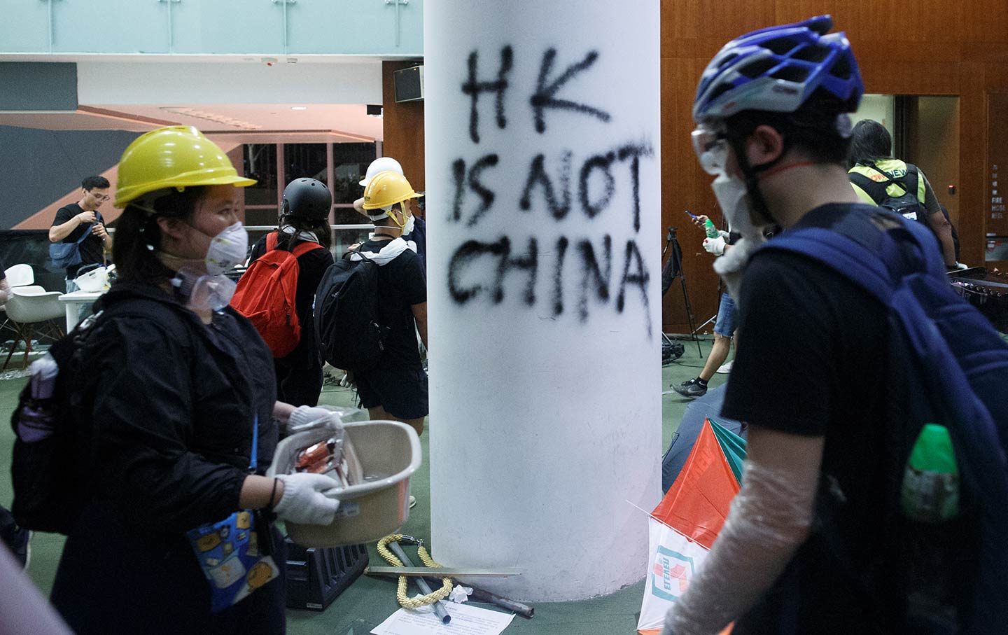 Protesters in Hong Kong