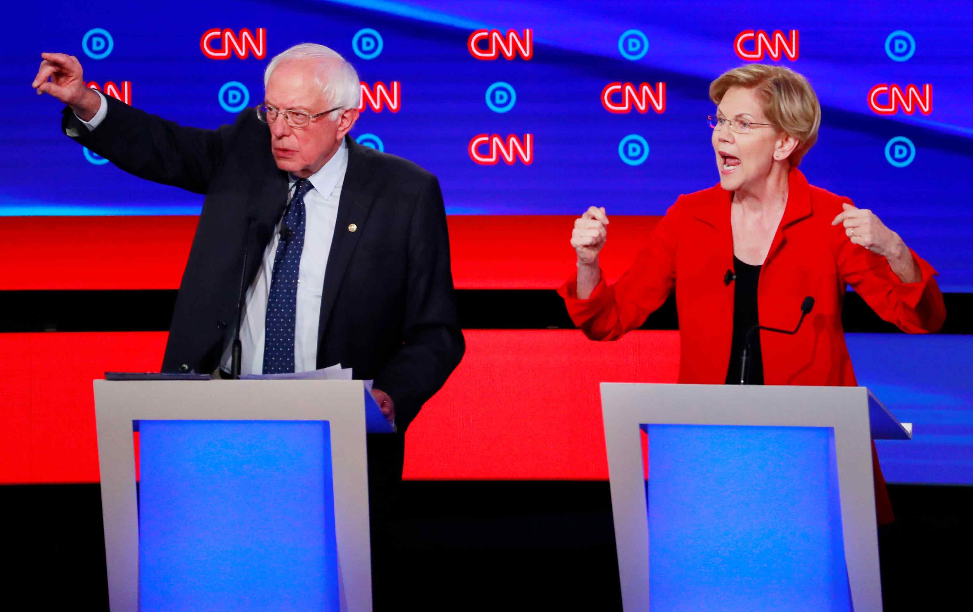 Senators Elizabeth Warren and Bernie Sanders