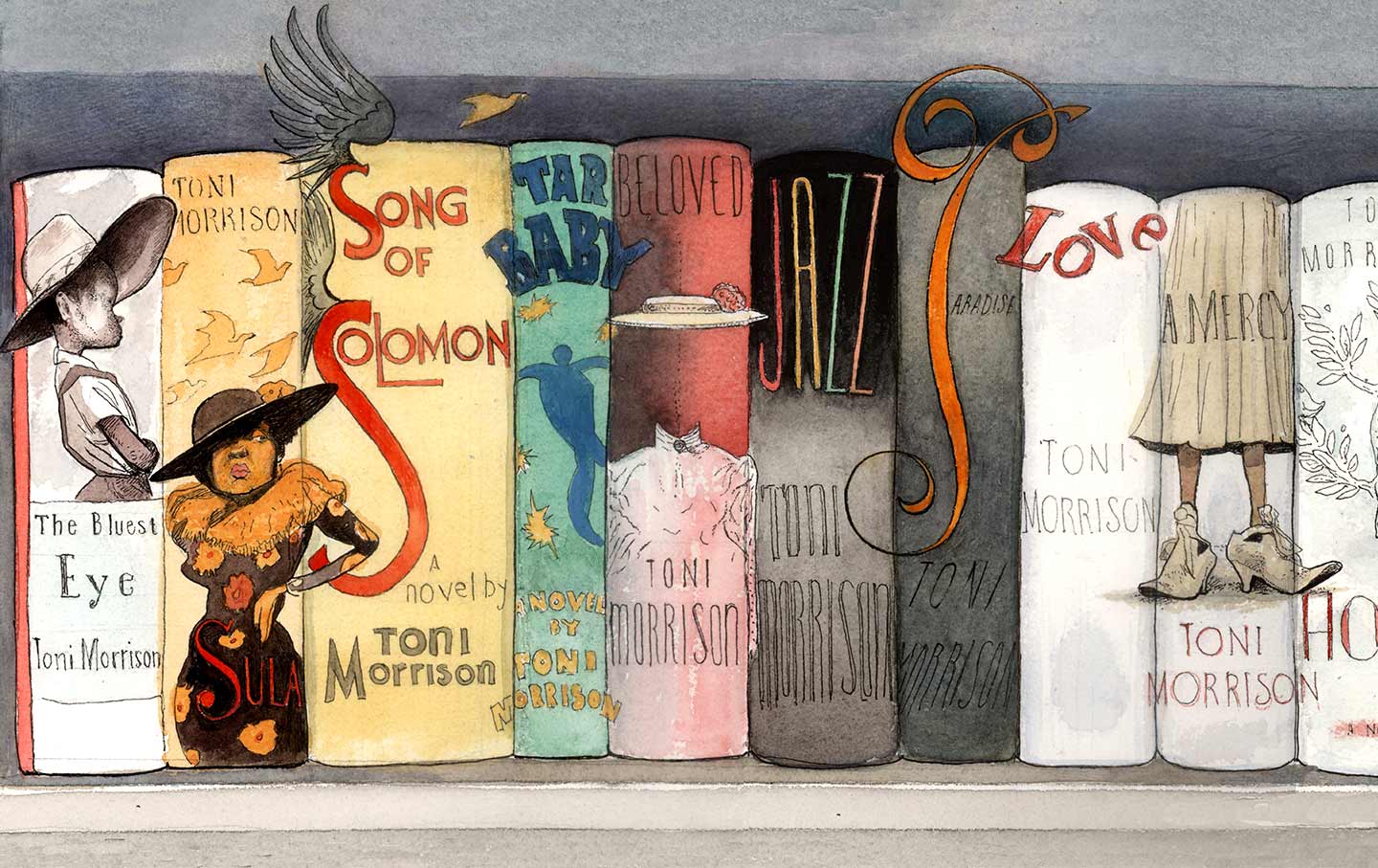 Toni Morrison Bookshelf