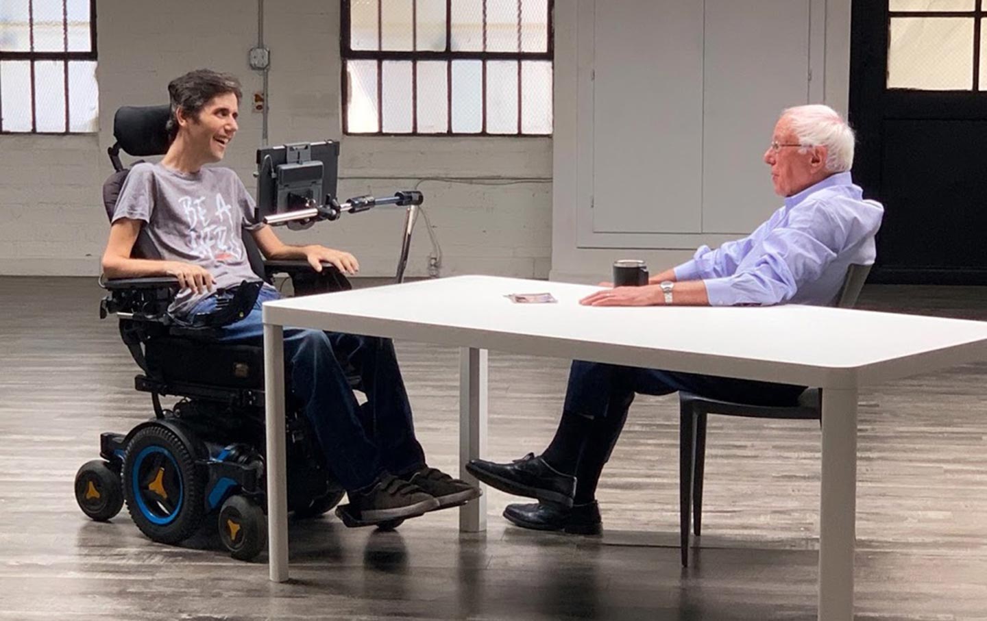 Ady Barkan and Bernie Sanders