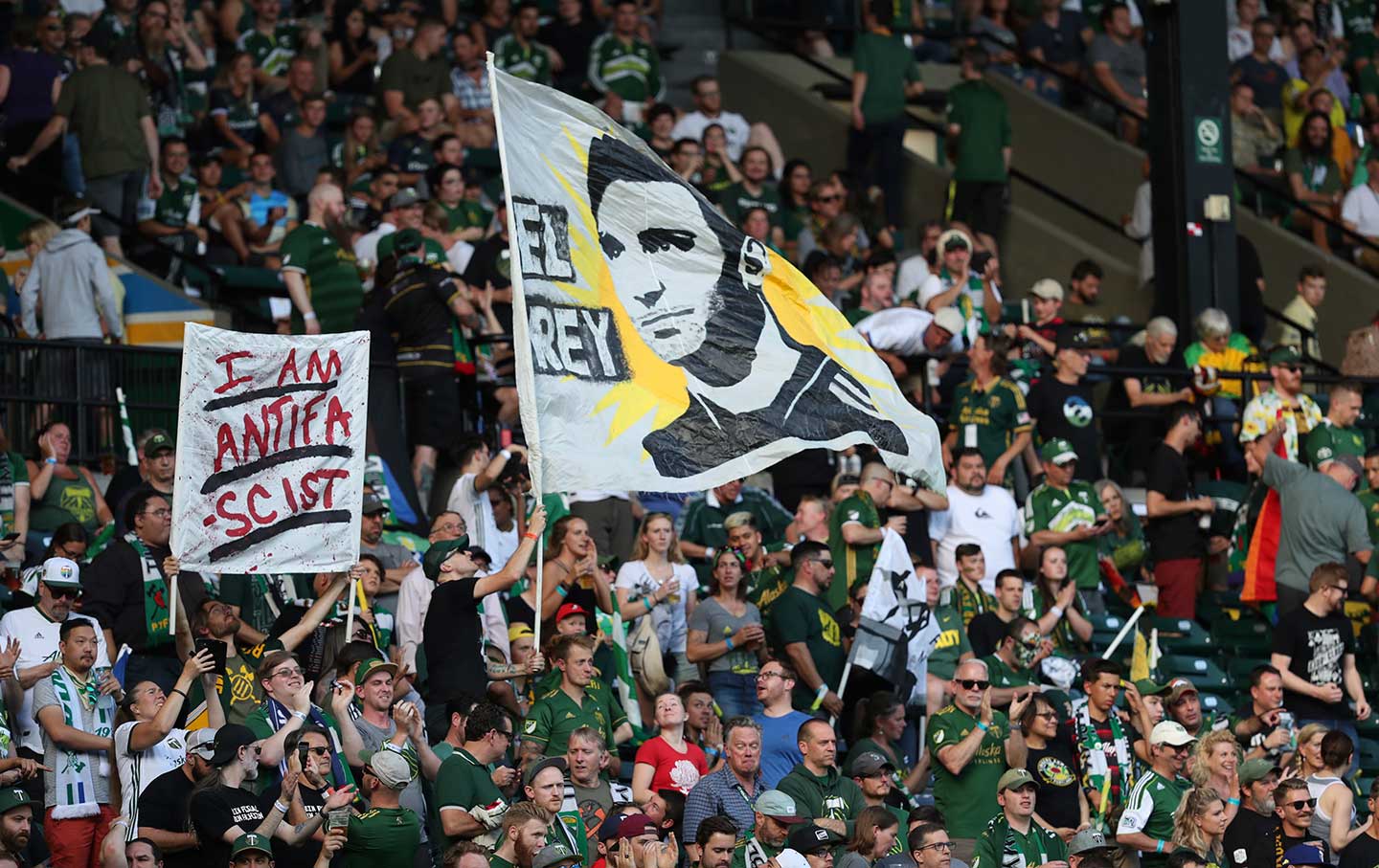 Portland Timbers soccer game protest