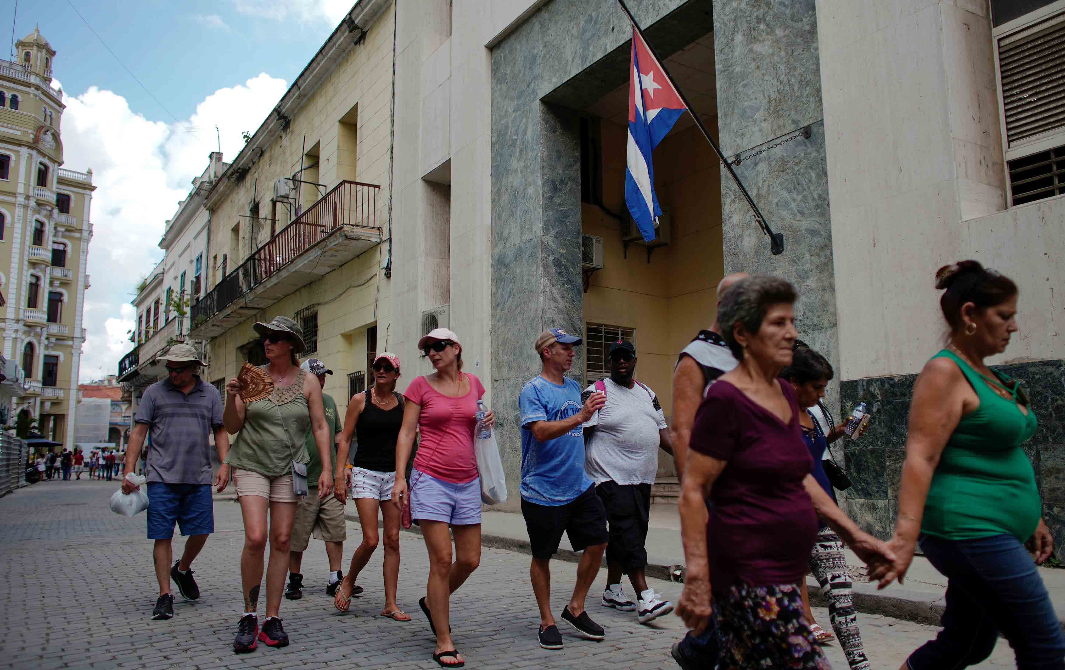 A group of US tourists in Havana, Cuba, in June, 2019. 