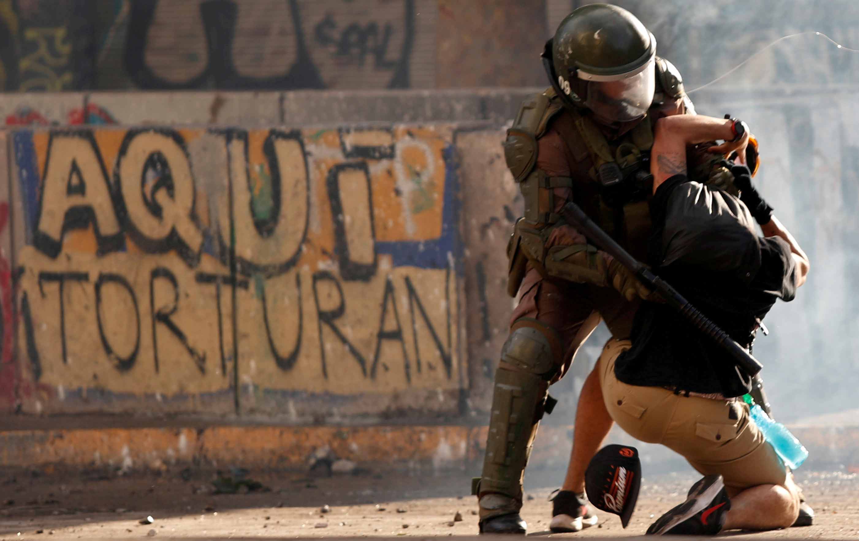 Santiago Chile Protest Graffiti