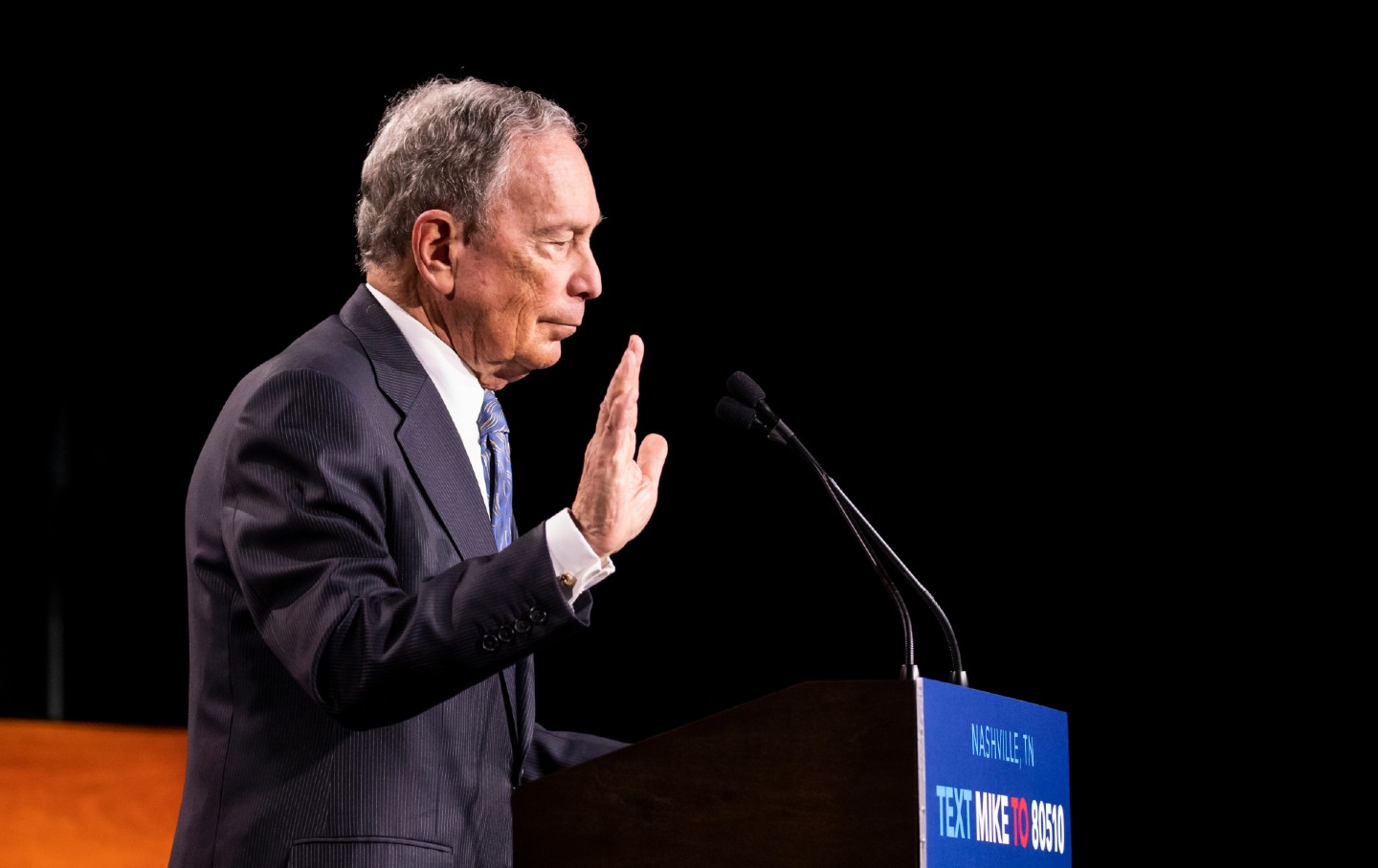 Michael Bloomberg speaks at a campaign rally