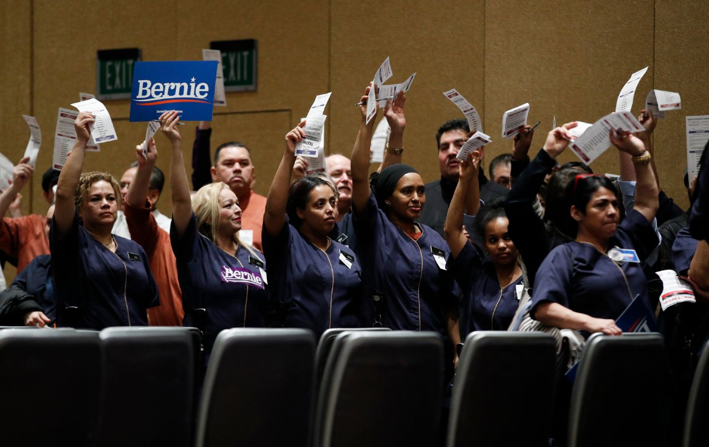 Casino workers caucus for Bernie Sanders