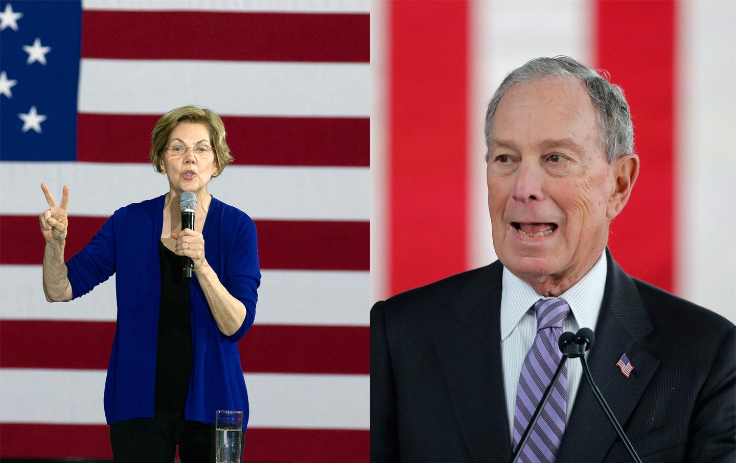 Elizabeth Warren and Michael Bloomberg
