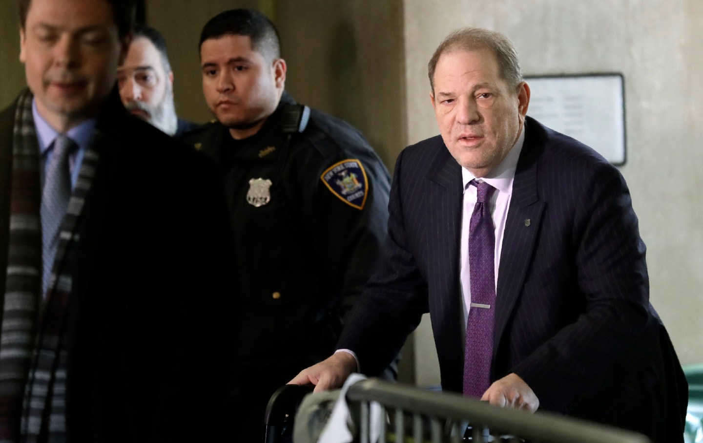 Harvey Weinstein arrives at trial