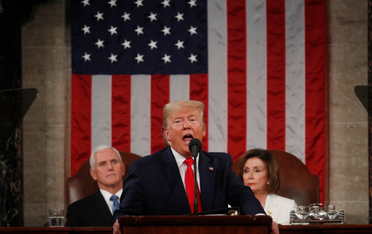 Donald Trump giving his State of the Union address.