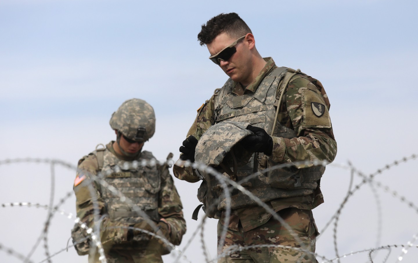 US Army soldiers at US-Mexico border
