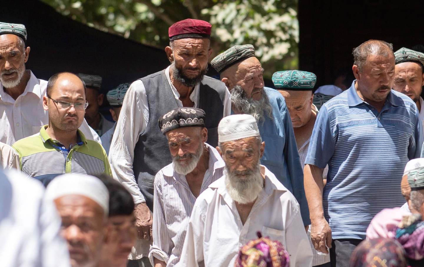 Muslim men after prayer