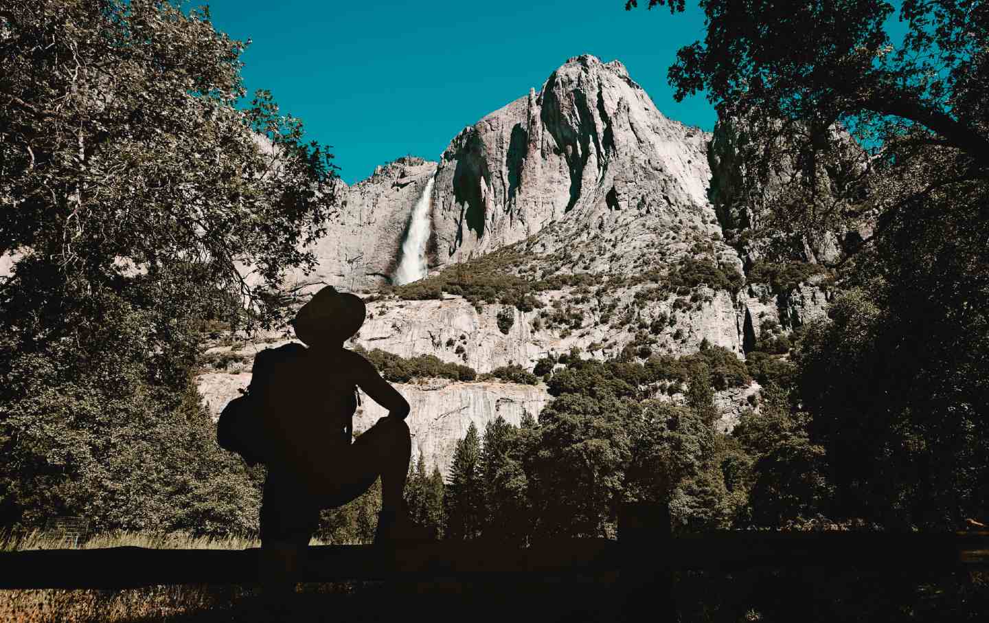 A hiker in Yosemite National Park